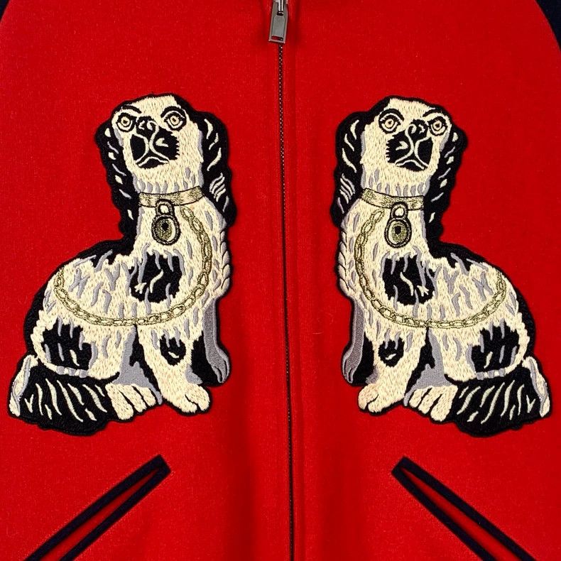 Gucci Gucci Color-blocked embroidered wool zipper baseball suit j Size US M / EU 48-50 / 2 - 4 Thumbnail