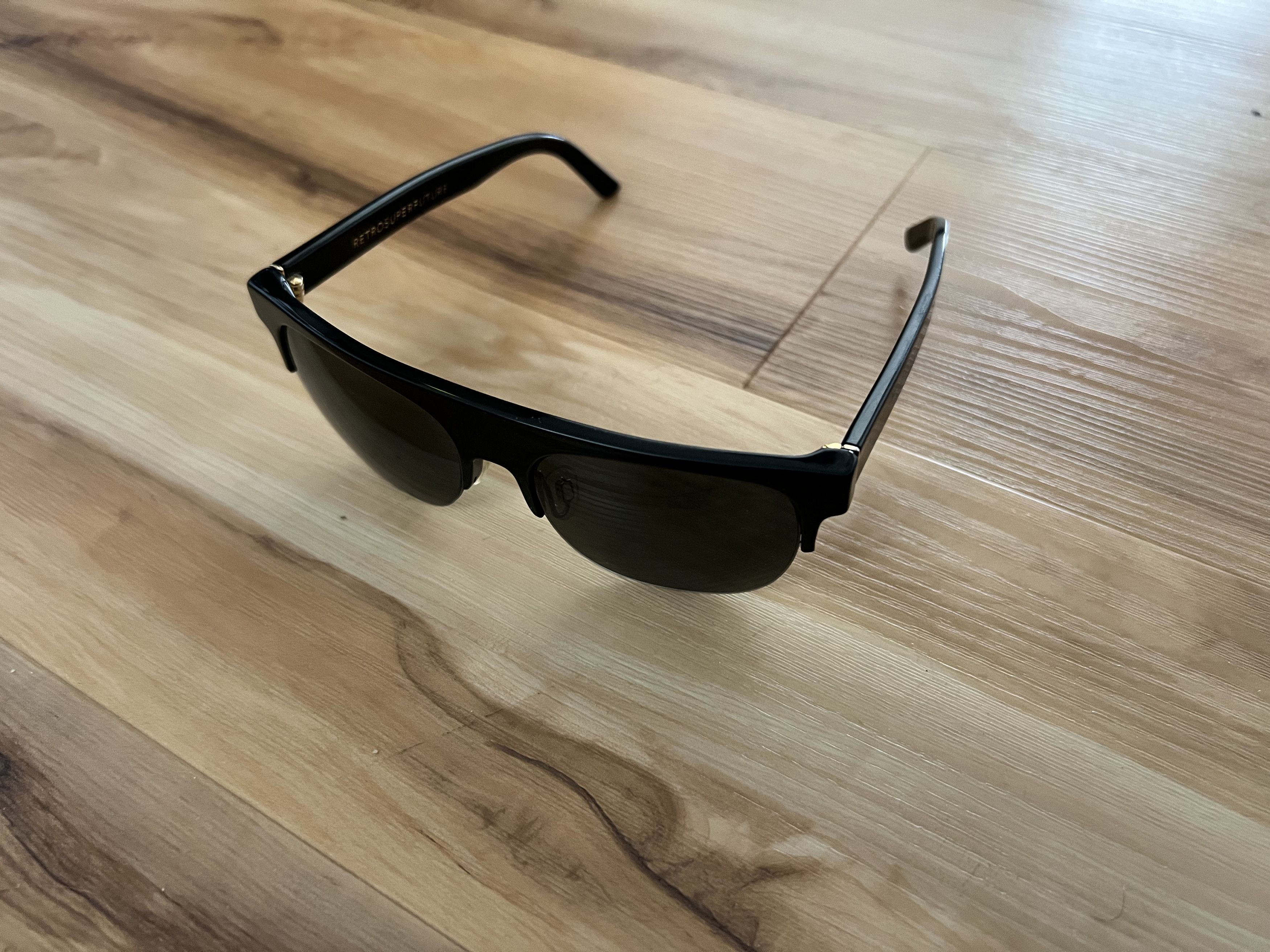 Retrosuperfuture Retrosuperfuture Andrea Black Flat Top Sunglasses Size ONE SIZE - 2 Thumbnail