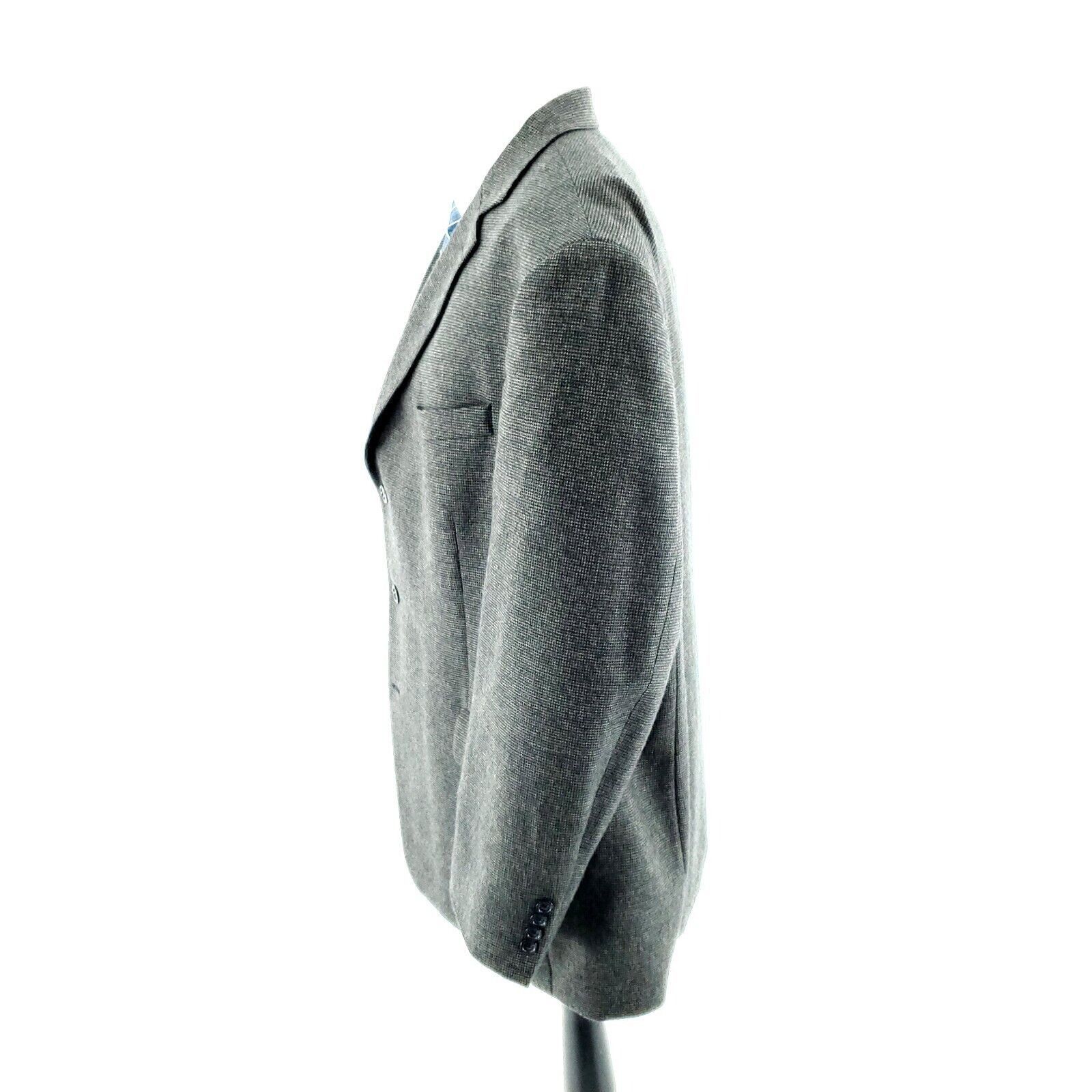Stafford Stafford Essentials Tweed Wool 3 Button Sport Coat 46L Gray Size 46L - 4 Thumbnail