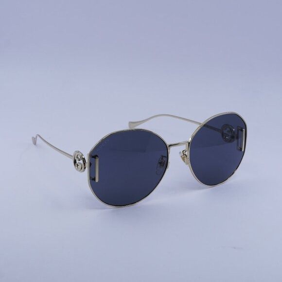 Gucci Gucci GG1206SA 002 Sunglasses Gold Round Frame, Grey Lenses Size ONE SIZE - 1 Thumbnail