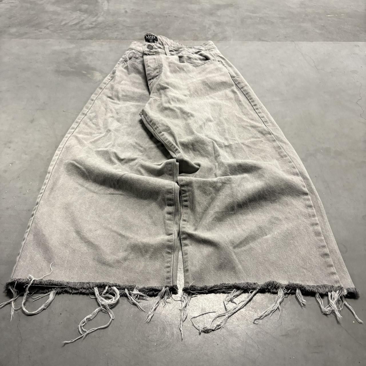 Boohoo Crazy Vintage Y2K/2000s Baggy Wideleg Grey Boohoo Man Denim Jeans! Size US 36 / EU 52 - 3 Thumbnail