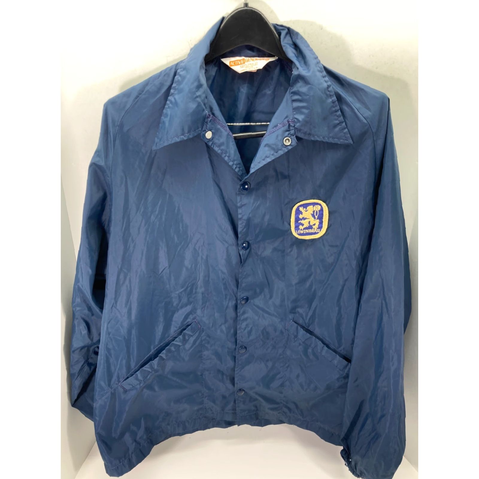 Vintage VINTAGE Active Generation Jacket Mens L Blue Snap Front Lowenbrau Beer Logo USA Jacket Size US L / EU 52-54 / 3 - 2 Thumbnail