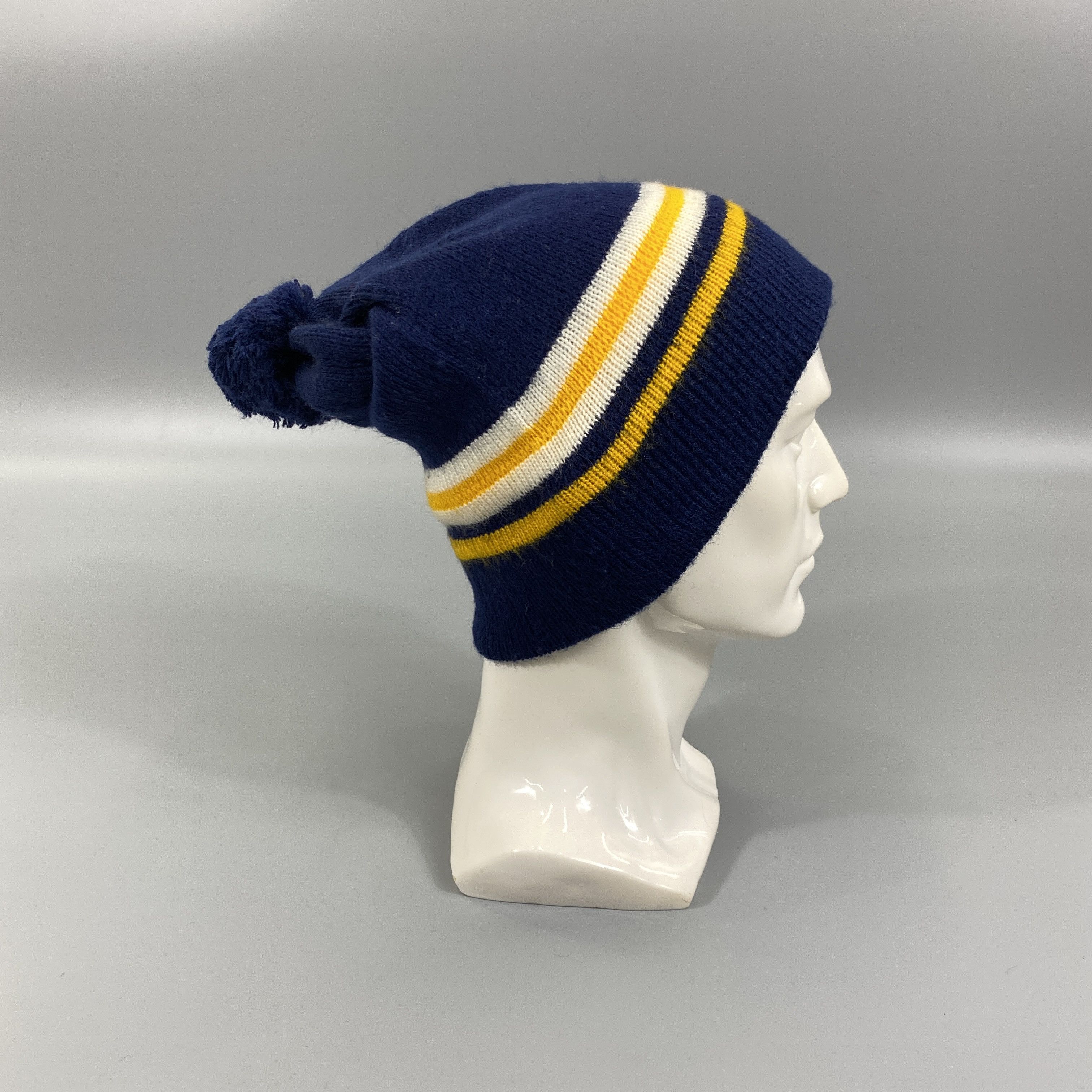 Japanese Brand Stripe Snow Cap Beanie Hat Pom Pom -BN902 Size ONE SIZE - 3 Thumbnail
