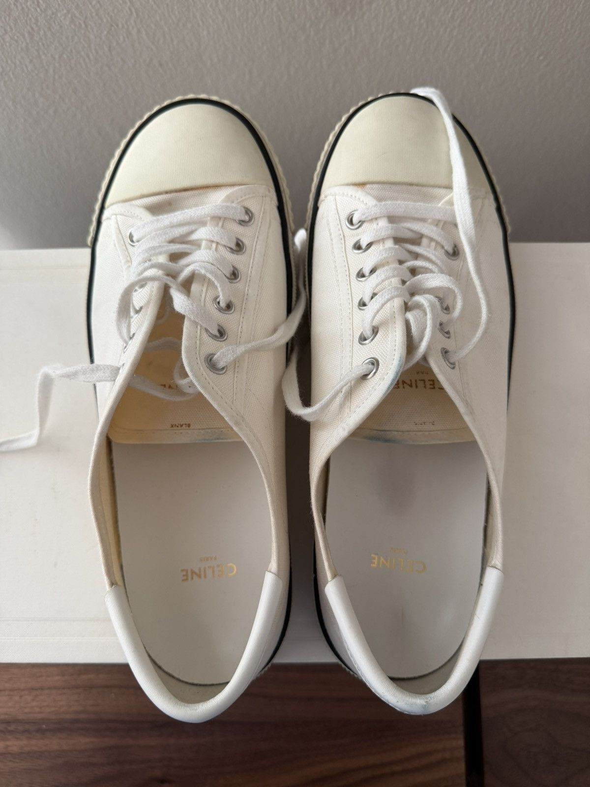 Celine CELINE - WHITE LOW SNEAKERS - HEDI SLIMANE Size US 8 / EU 41 - 5 Thumbnail