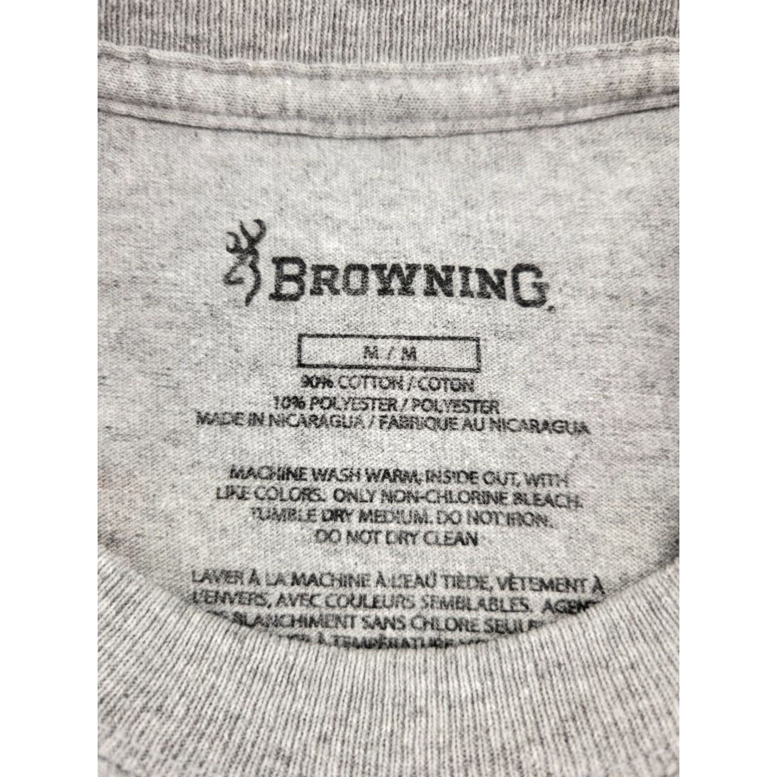 Vintage Browning Hunting Gray Long Sleeve T-Shirt Mens Medium Flag Patriotic Size US M / EU 48-50 / 2 - 8 Thumbnail