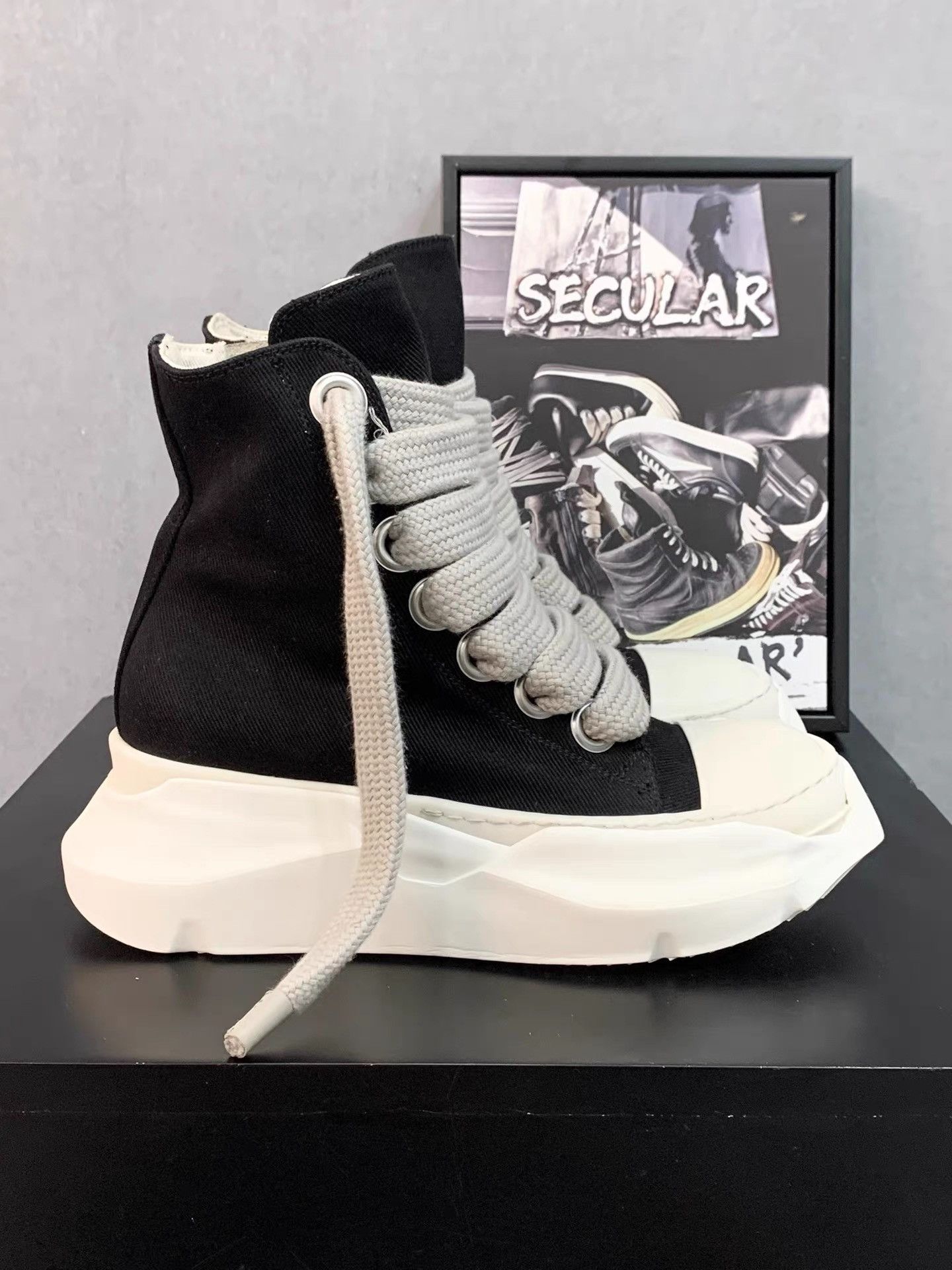 Rick Owens Rick Owens High Top Big Converse with Tractor Sole K34 Size US 7.5 / IT 37.5 - 4 Thumbnail