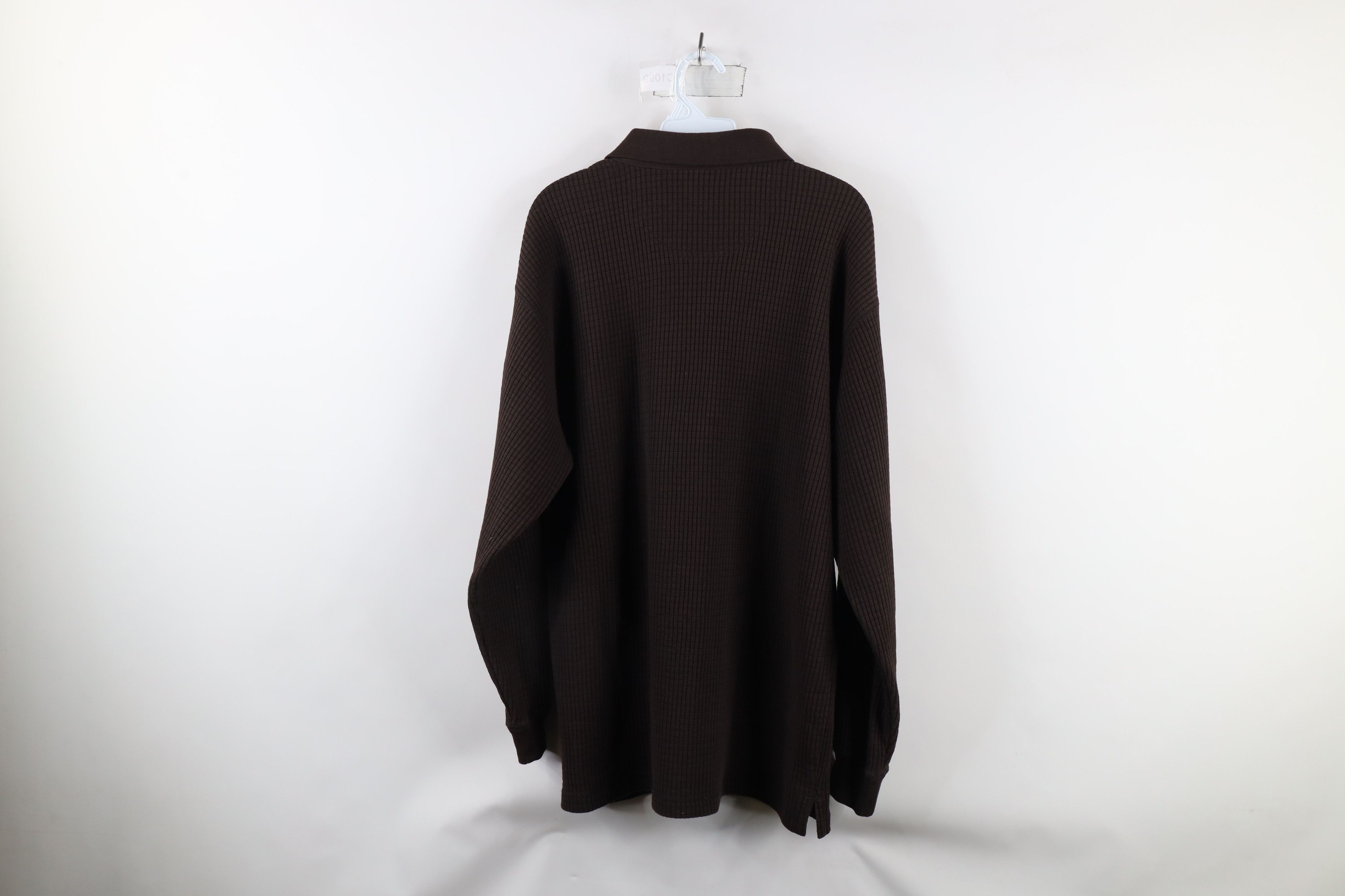 Vintage Vintage 90s Streetwear Knit Long Sleeve Rugby Polo Brown Size US L / EU 52-54 / 3 - 7 Thumbnail