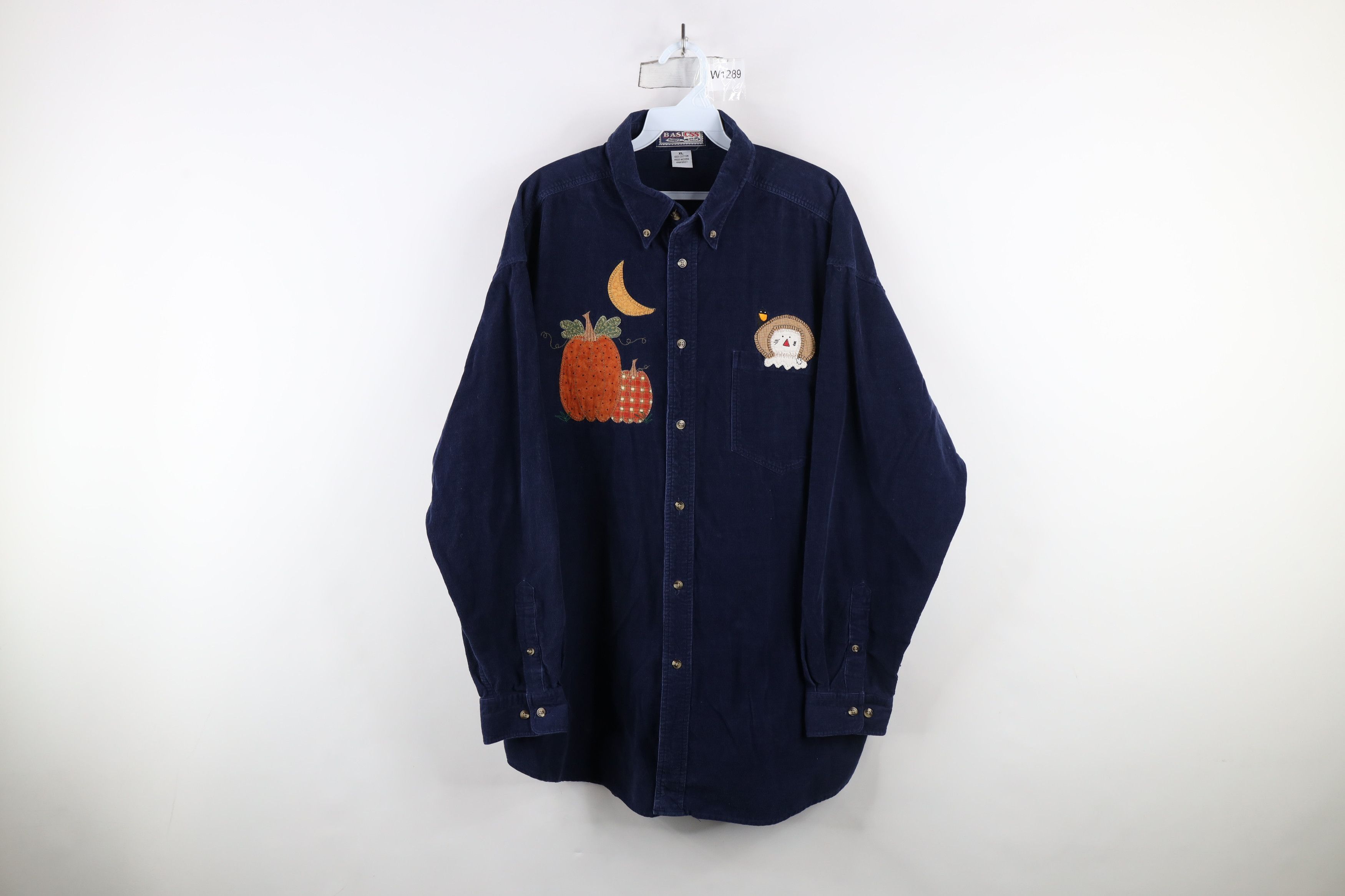 Vintage Vintage 90s Streetwear Pumpkin Corduroy Button Down Shirt Size US XL / EU 56 / 4 - 1 Thumbnail