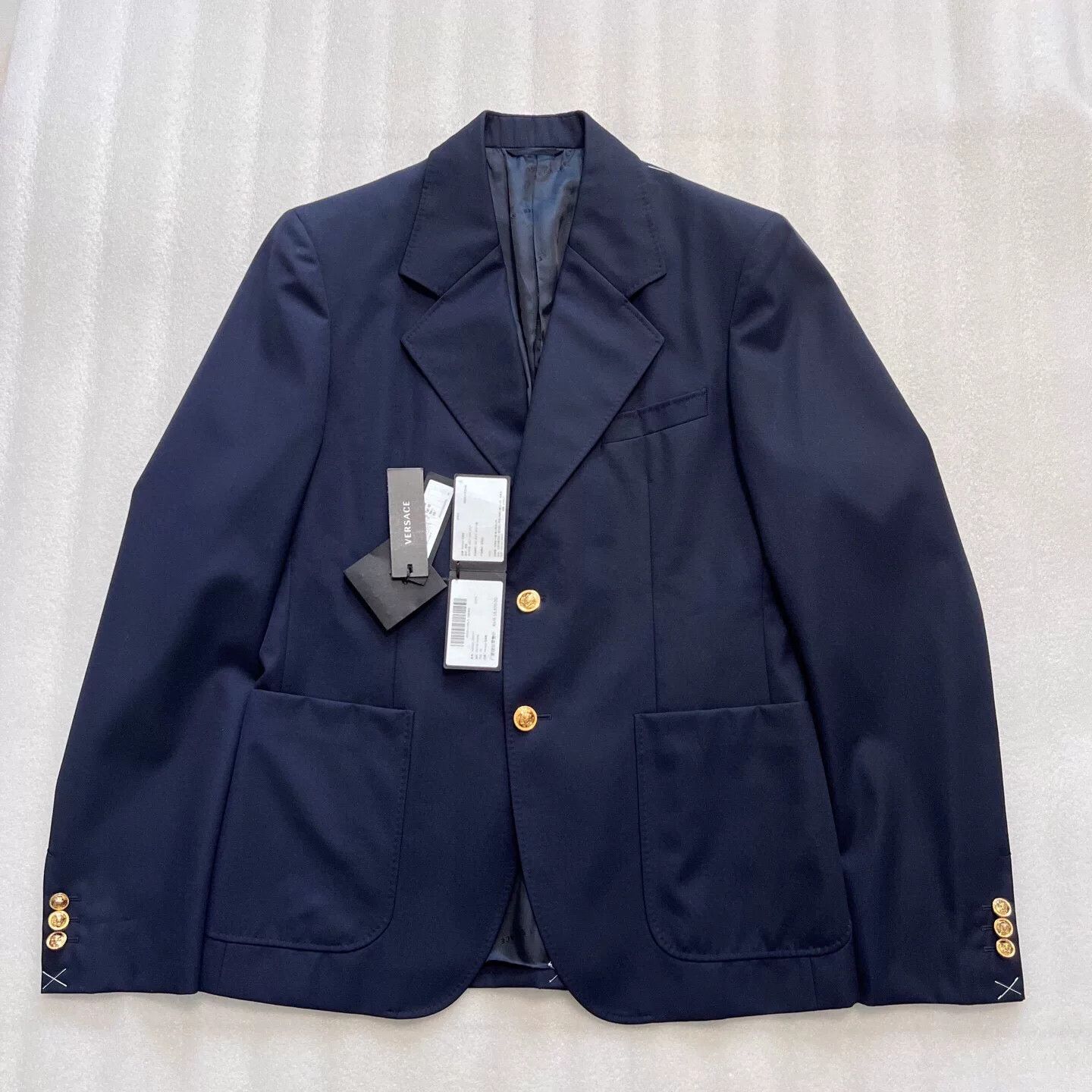 Versace versace men's wool suit deep blue Size US L / EU 52-54 / 3 - 1 Thumbnail