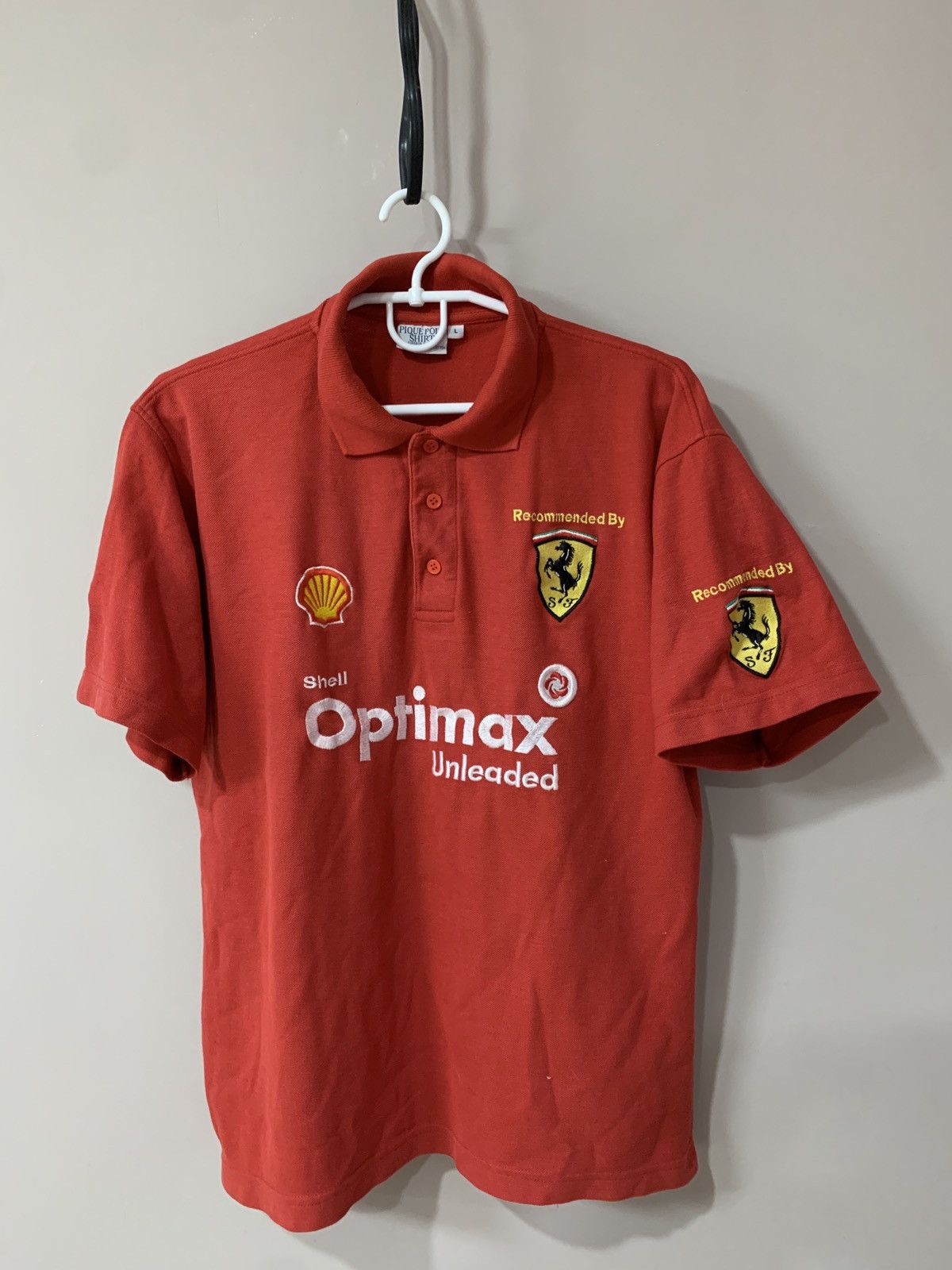 Formula 1 Ferrari Vintage 90s Formula 1 Polo Shirt Retro Racing Size L Size US L / EU 52-54 / 3 - 3 Thumbnail