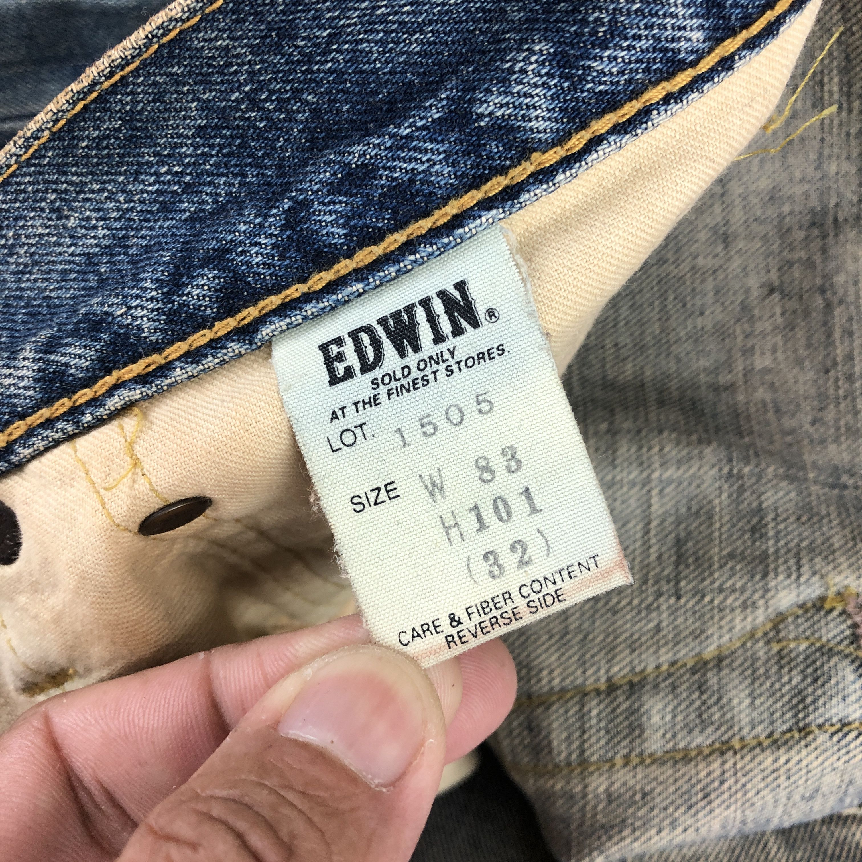Edwin Vintage 90s Japanese Selvedge Jeans Mud Wash Redline Denim Size US 30 / EU 46 - 9 Thumbnail