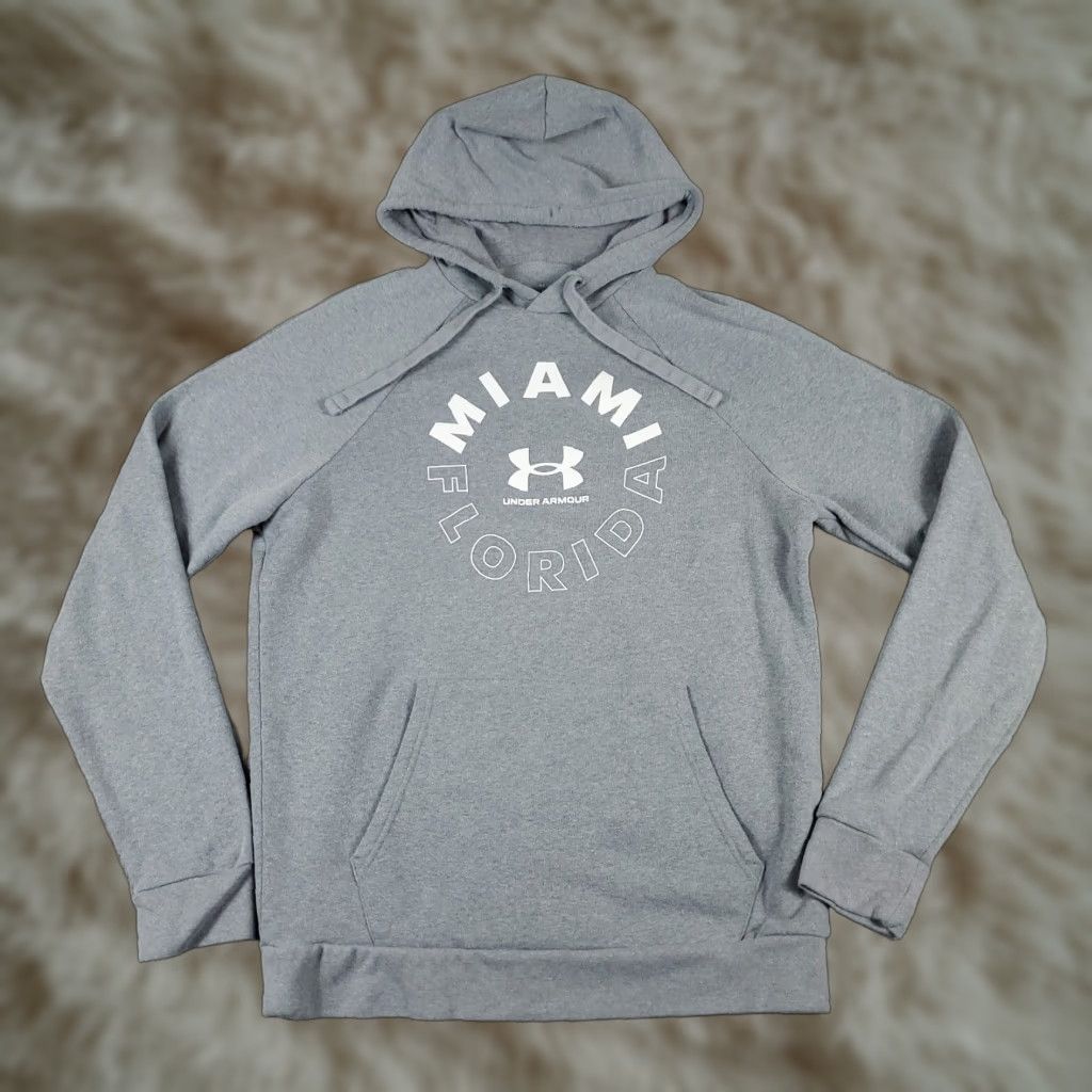 Under Armour Under Armour Hoodie Mens Medium Gray Pullover Sweatshirt Fleece Sports Size US M / EU 48-50 / 2 - 1 Thumbnail
