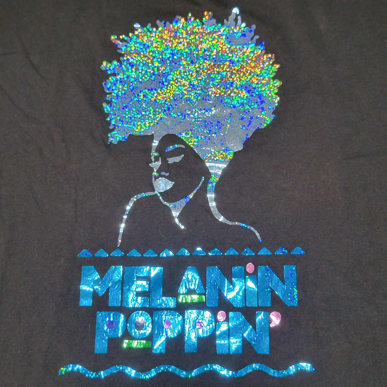 Gildan Melanin Poppin' Sparkly Graphic Black Tee (Gildan) - Size XL Size XL / US 12-14 / IT 48-50 - 2 Thumbnail