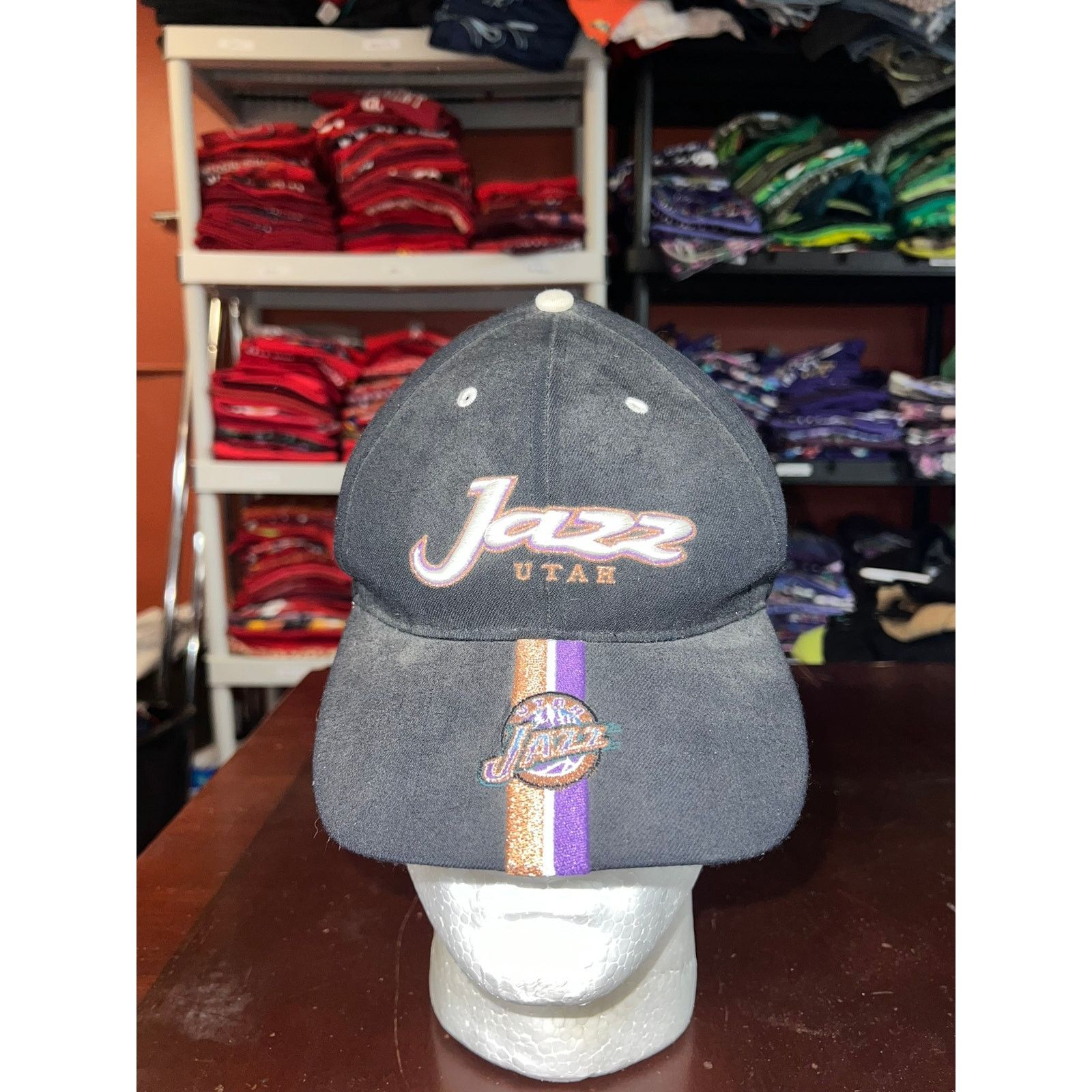 Vintage Vintage Utah Jazz Hat Twins Enterprise 30% Wool NBA VTG Size ONE SIZE - 2 Thumbnail