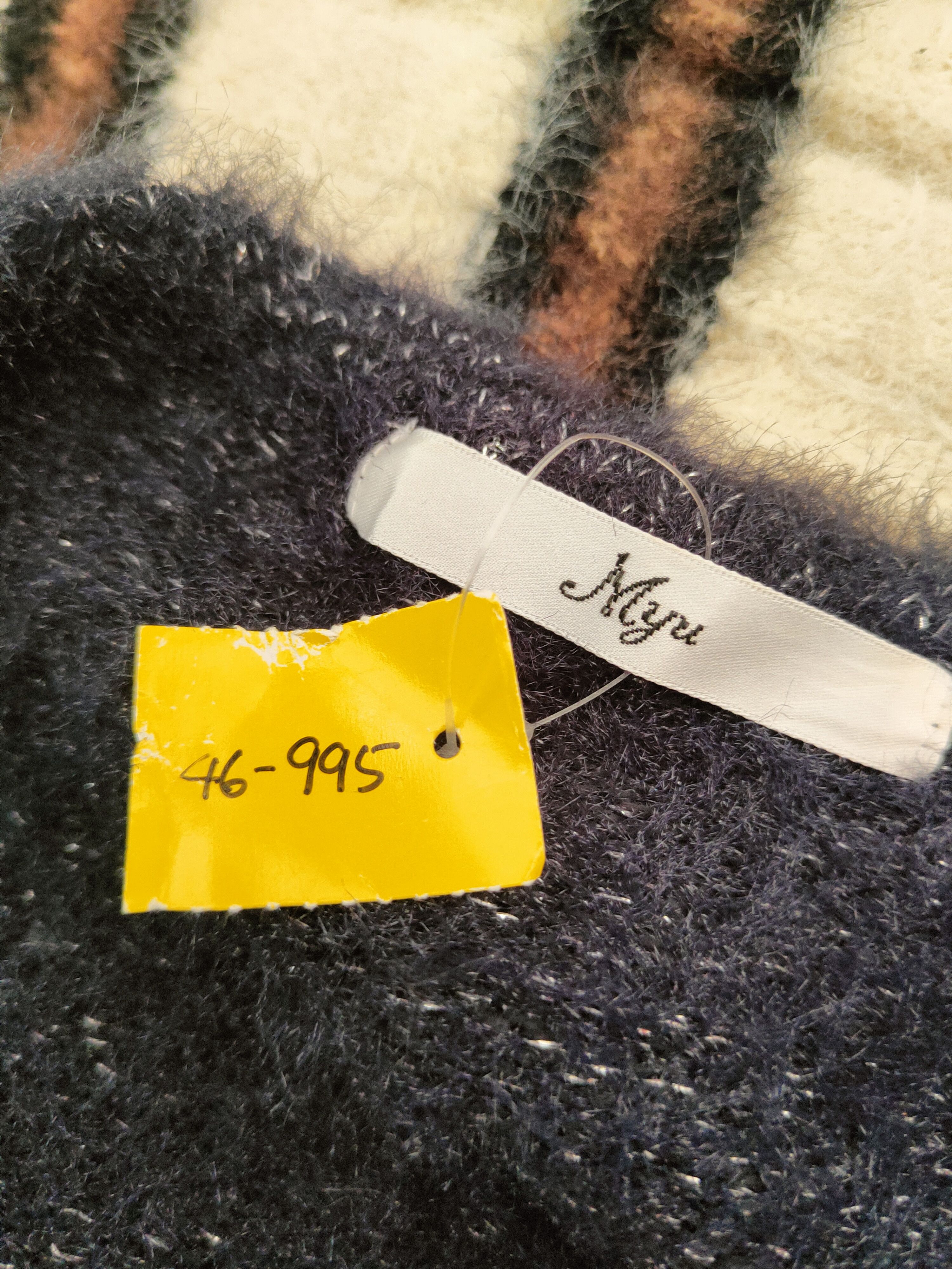 Japanese Brand DL Myu Dark Blue Fur Mohair Knitwear #46-995 Size US M / EU 48-50 / 2 - 12 Thumbnail