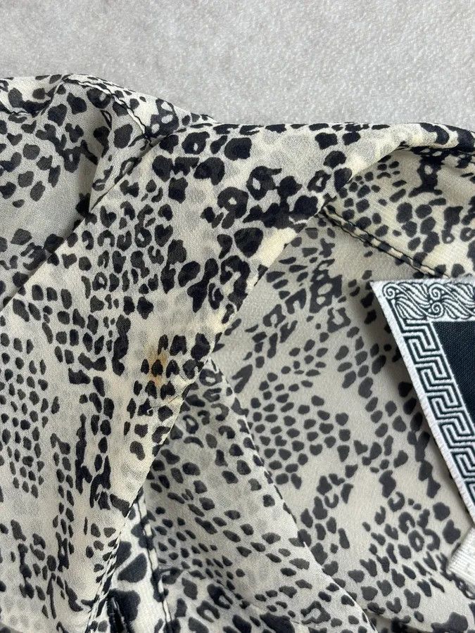 Versace Versace Jeans Grey Python Print Silk Shirt Size US L / EU 52-54 / 3 - 12 Thumbnail
