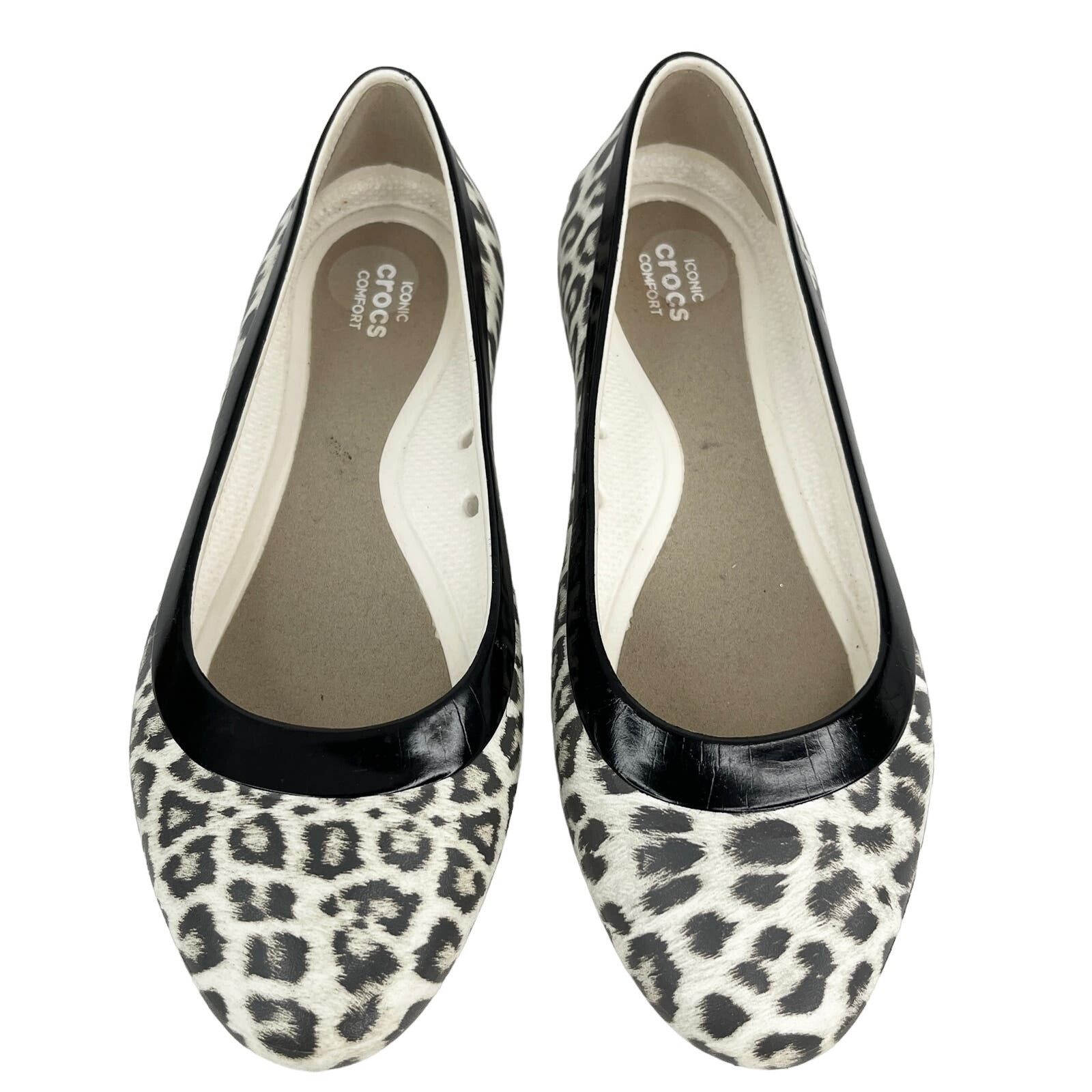 Crocs Crocs Lina Ballet Flats 6 Leopard Cream Black Size US 6 / IT 36 - 2 Thumbnail