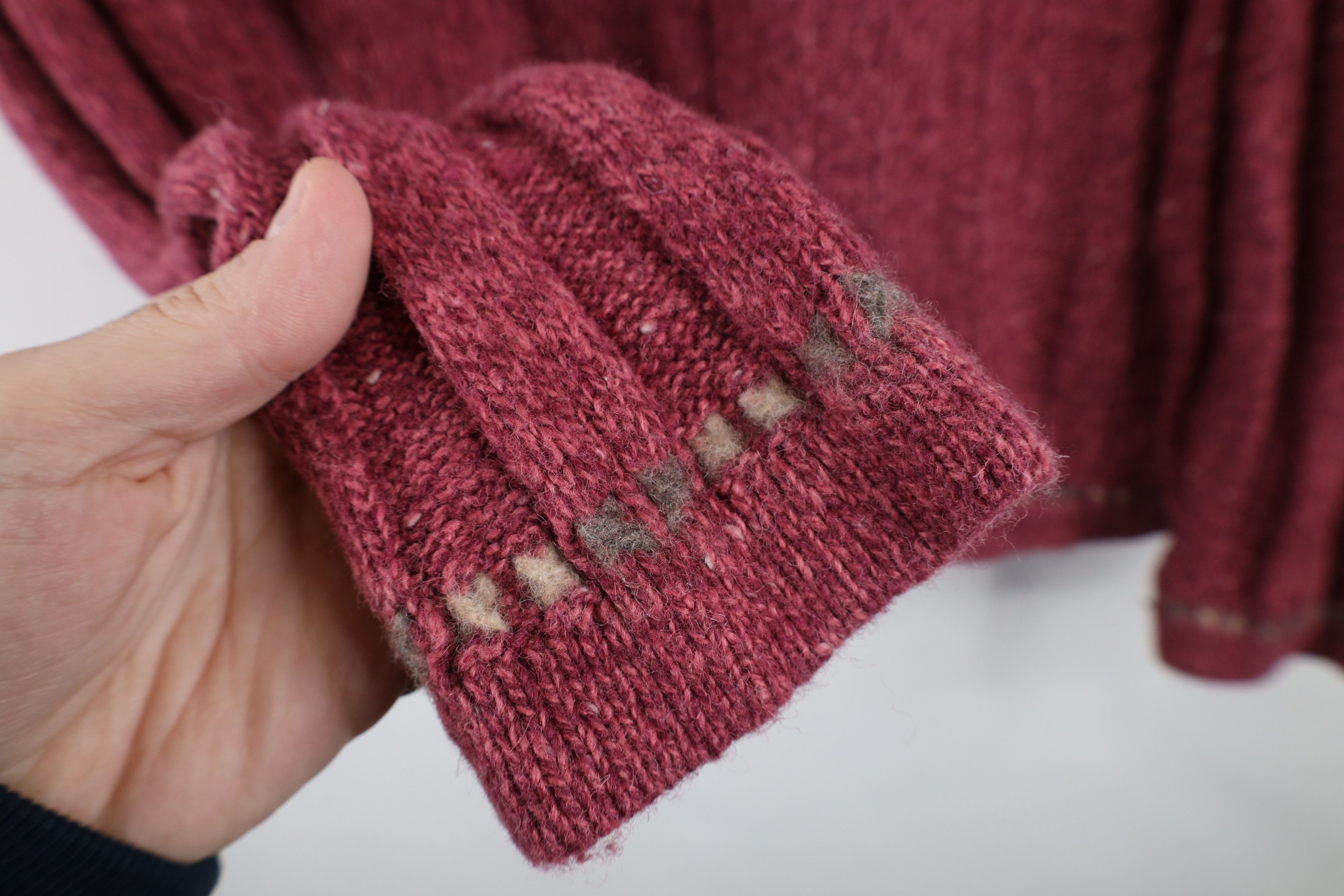 Vintage × Woolrich Woolen Mills Vintage 90s Woolrich Blend Ribbed Knit Half Zip Sweater Pink Size XXL / US 16-18 / IT 52-54 - 6 Thumbnail