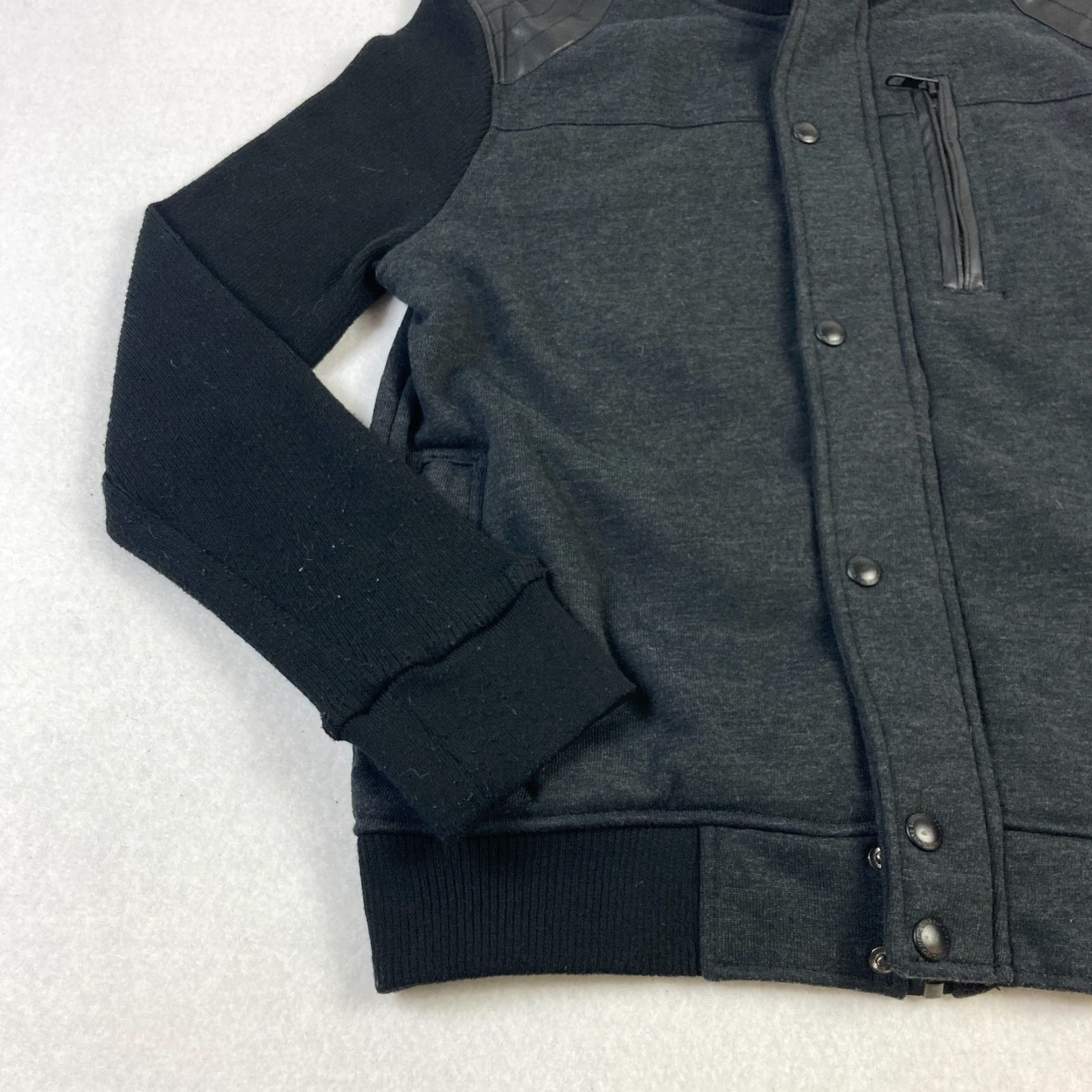 Marcs Marc Ecko Jacket Mens Medium Black Full Zip Knit Bomber Zip Pocket Regular Fit Size US M / EU 48-50 / 2 - 2 Thumbnail