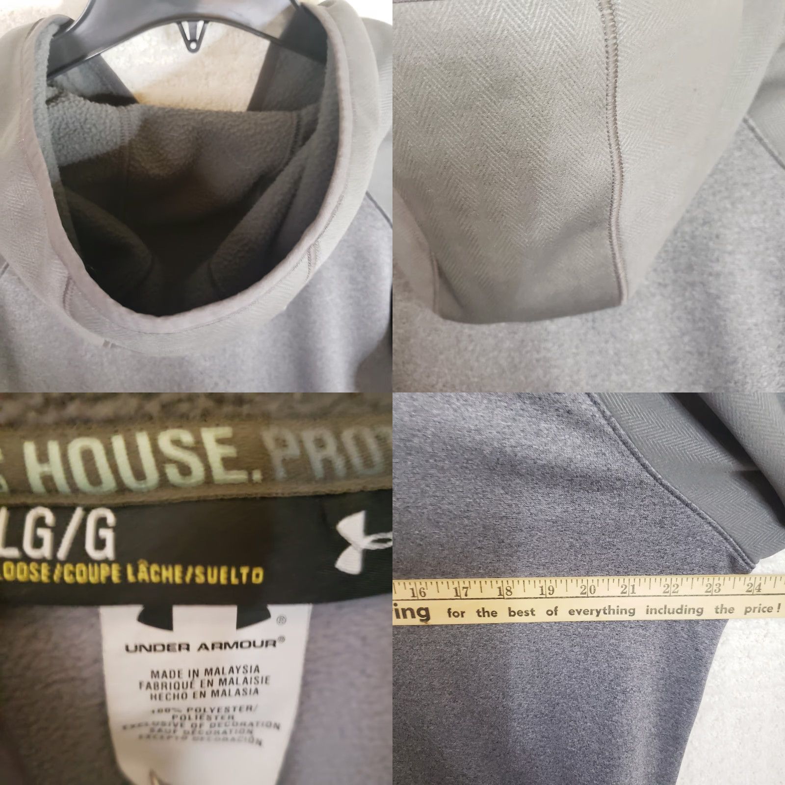 Under Armour Under Armour Hoodie Mens Gray Full Zip Hooded Sweatshirt Storm L Logo Zipper Pocket Regular Fit Size US L / EU 52-54 / 3 - 10 Thumbnail