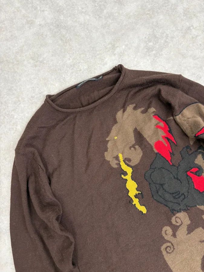 Marithe + Francois Girbaud 2000s Marithé + François Girbaud Fire Dragon Brown Sweater Size US S / EU 44-46 / 1 - 5 Thumbnail