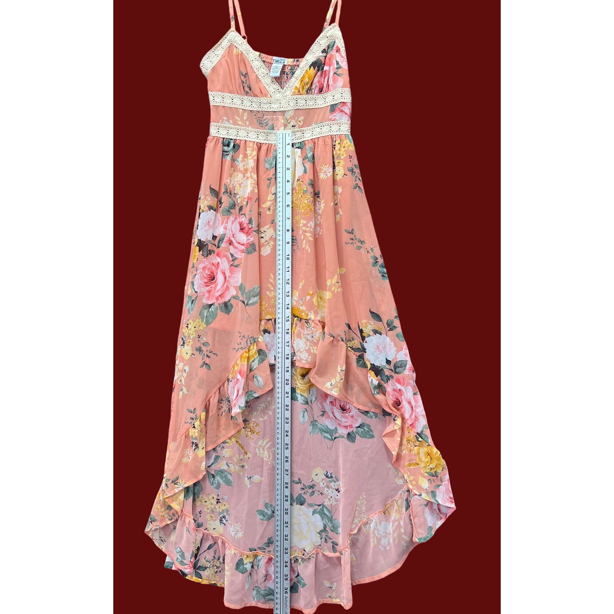 rue21 Rue 21 - Women's Summer Sleeveless High Low Hem Ruffle Flora Size S / US 4 / IT 40 - 5 Thumbnail