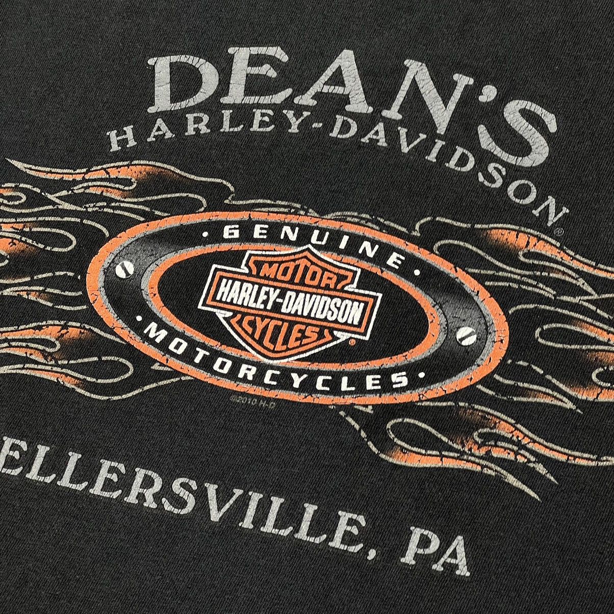 Harley Davidson × Vintage Harley Davidson Tee Shirt Black Logo Skull Flame Motorcycle Size US XXL / EU 58 / 5 - 14 Thumbnail
