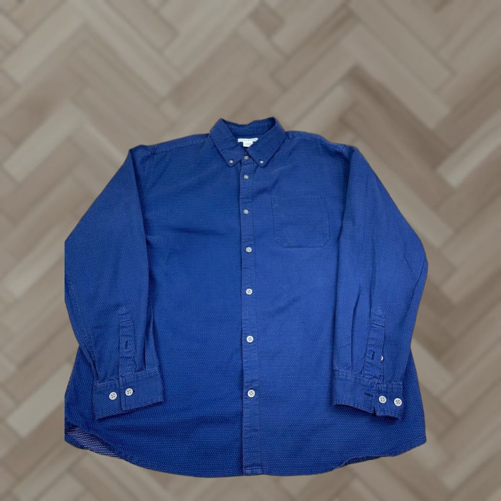 Carbon2Cobalt Carbon2Cobalt XL Button-Down Shirt Blue 100% Cotton Men’s Classic Preppy Long Sleeve Polka Dot Casual Workwear Size US XL / EU 56 / 4 - 1 Thumbnail