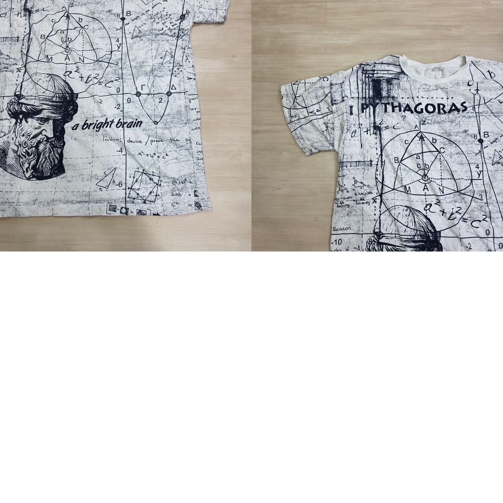 Gloverall Vintage Pythagoras All Over Print Shirt Math Science Greek Philosopher Small Shirt Mens Size US S / EU 44-46 / 1 - 8 Thumbnail