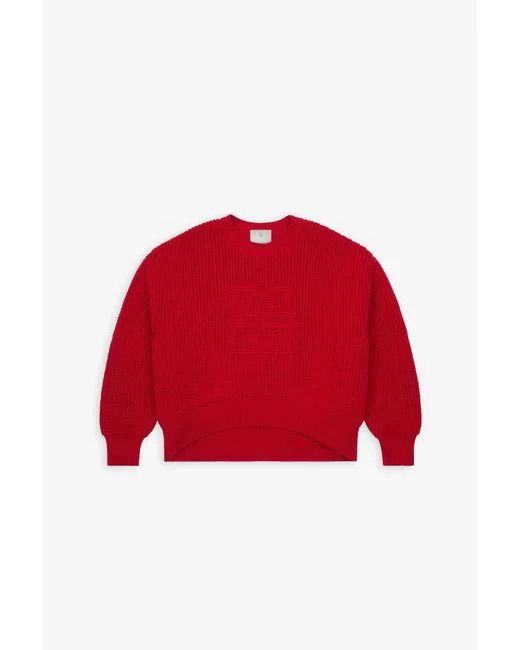 Givenchy o1srvl11e0725 4G Jacquard Sweater in Red Size XS / US 0-2 / IT 36-38 - 1 Thumbnail