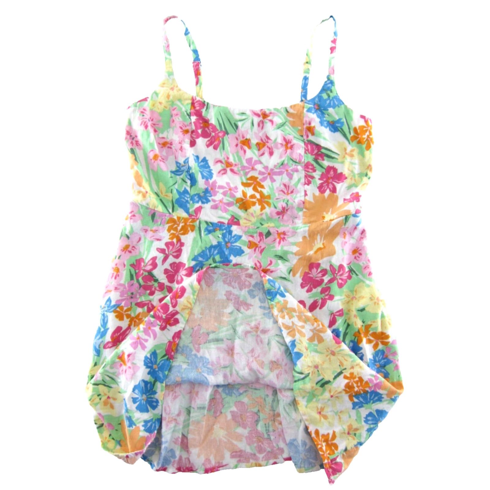 Old Navy NWT Old Navy Linen Pink Blue Yellow White Floral Pocket Sheath Sun Tank Dress L Size L / US 10 / IT 46 - 5 Thumbnail