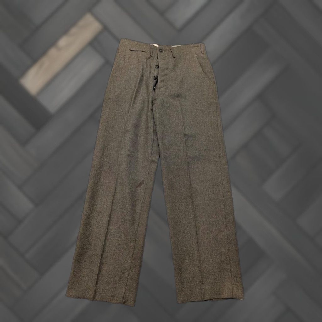 Vintage VINTAGE US Army Pants 1940s WW2 serge wool 32x32 Green Trousers Mens 32x32 Wool Green Vintage Military Field Front Button Closure Casual Wear Size US 32 / EU 48 - 1 Thumbnail