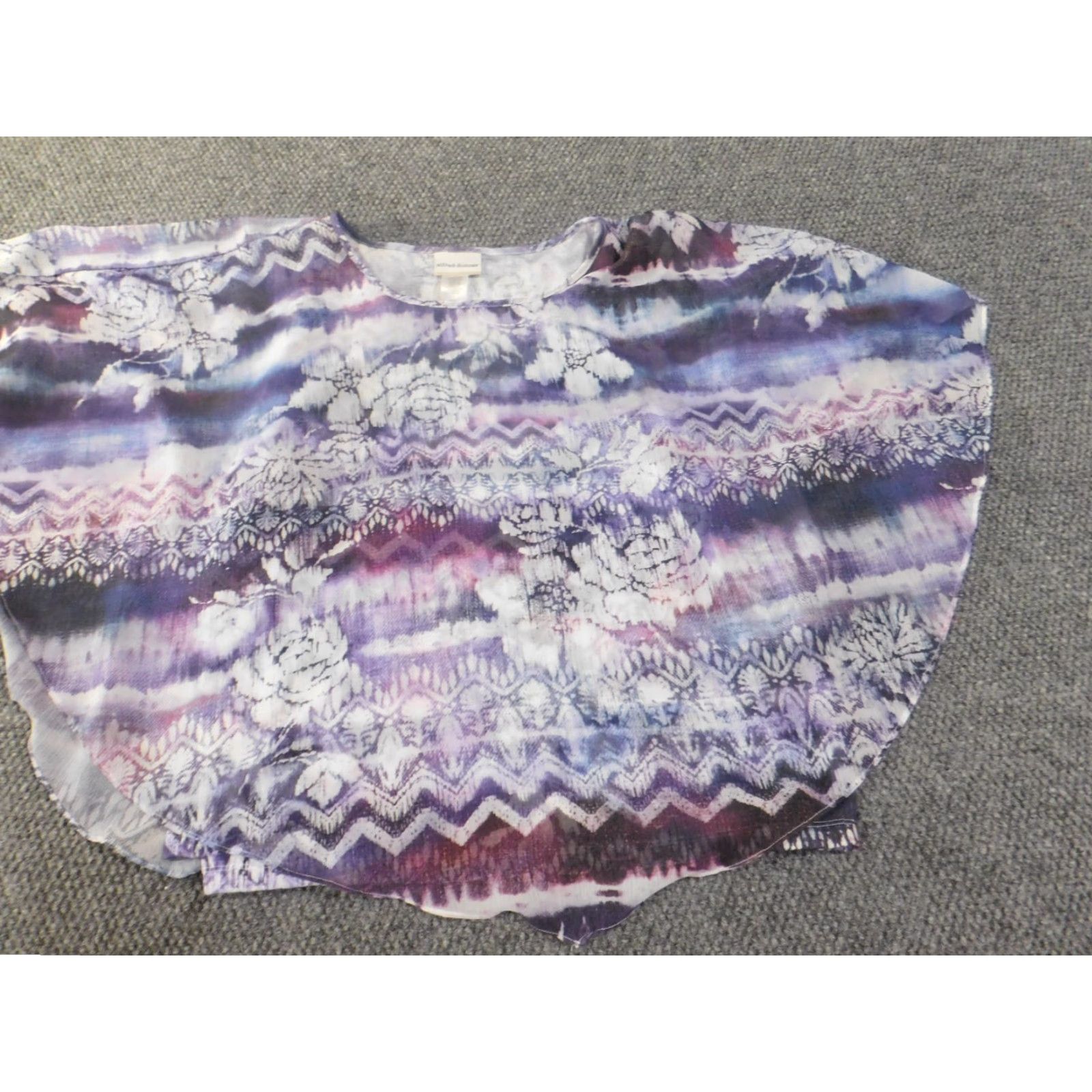 Vintage Alfred Dunner Blouse Shirt 1X Womens Purple Sleeveless Geometric Knit Polyester Pullover Casual Round Neck Floral Size XL / US 12-14 / IT 48-50 - 3 Thumbnail