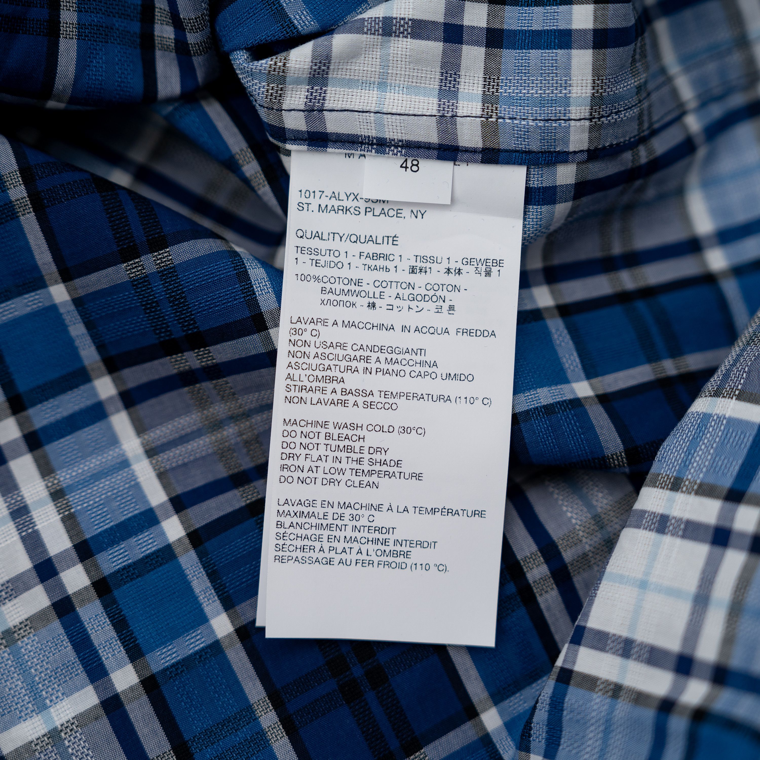 1017 ALYX 9SM M (48) 017 Alyx 9SM Stud Embellished Plaid Shirt Blue Size US M / EU 48-50 / 2 - 7 Thumbnail