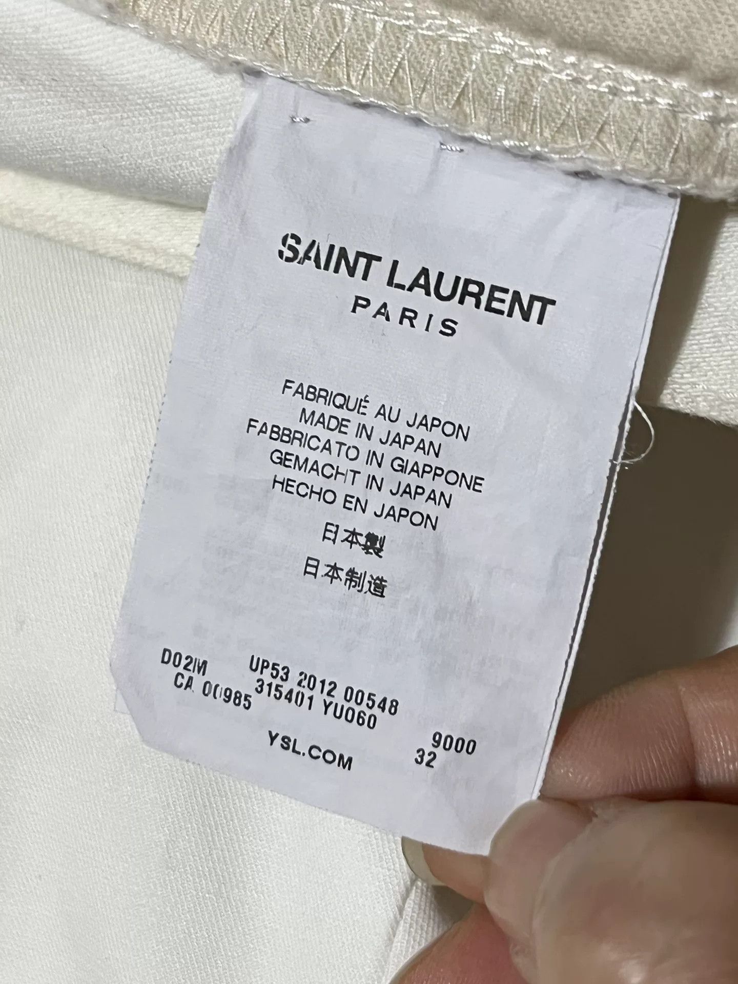 Saint Laurent Paris Saint Laurent White Jeans Size US 32 / EU 48 - 1 Thumbnail