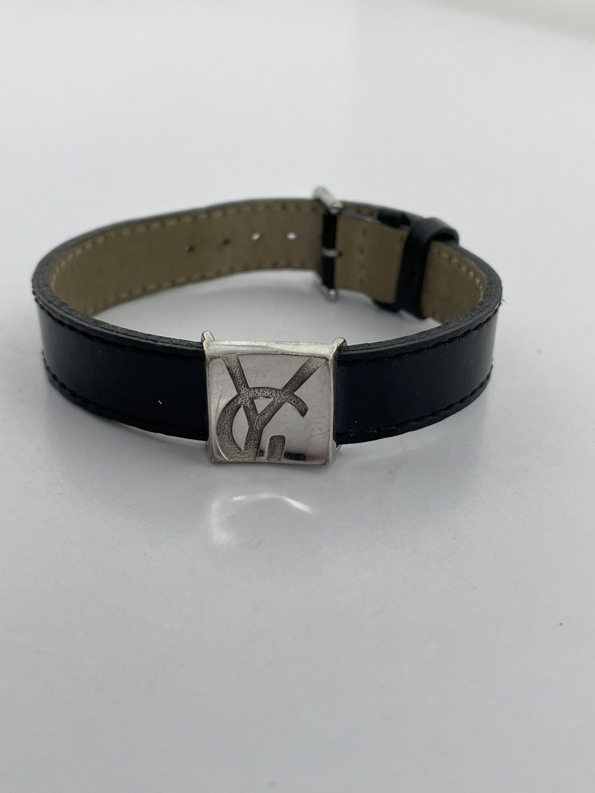 Yves Saint Laurent Yves Saint Laurent YSL patent leather bracelet with silver Size ONE SIZE - 5 Thumbnail