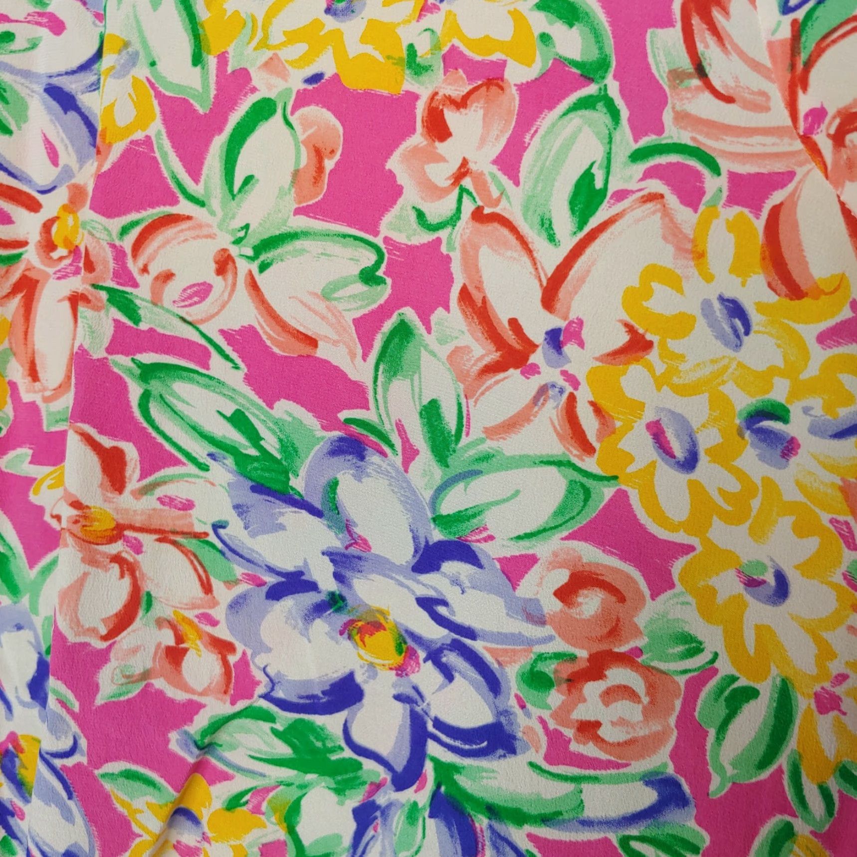 Pinko VINTAGE Amanda Fielding Silk Blouse Short Sleeve Womens Size 10 Pink Floral Size L / US 10 / IT 46 - 5 Thumbnail