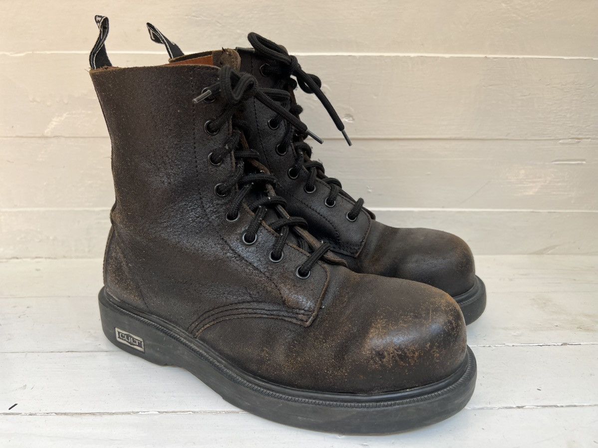 Other Cult lace-up biker boots with steel toe Size US 5.5 / EU 38 - 3 Thumbnail