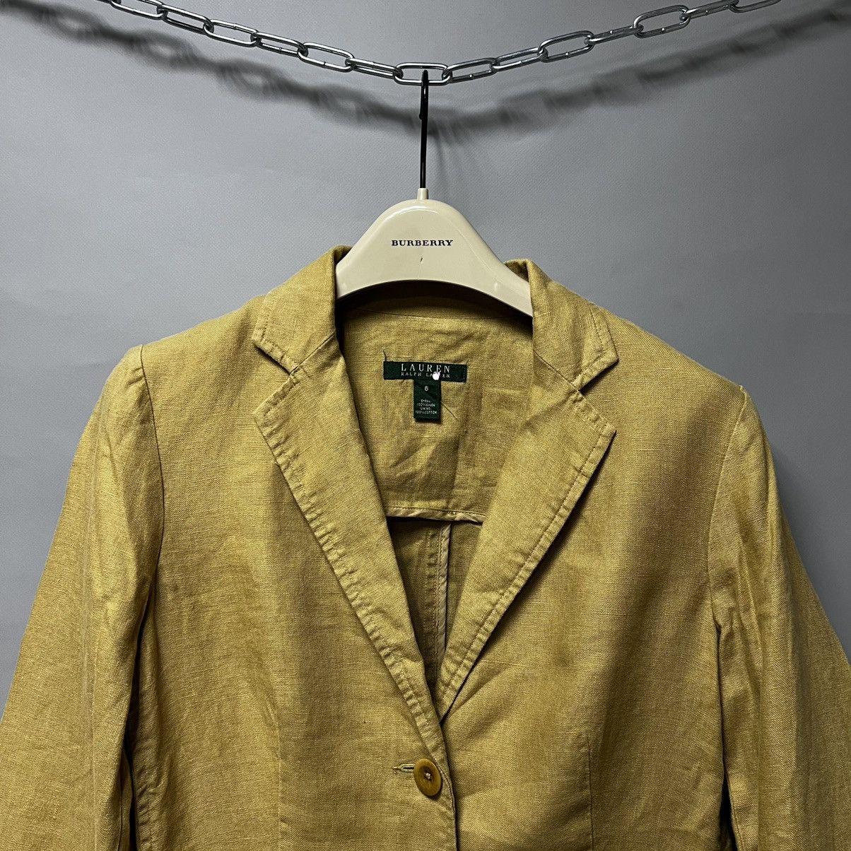 Ralph Lauren Lauren Ralph Lauren 100% Linen Two Button Tan Blazer Jacket Size XS / US 0-2 / IT 36-38 - 7 Thumbnail
