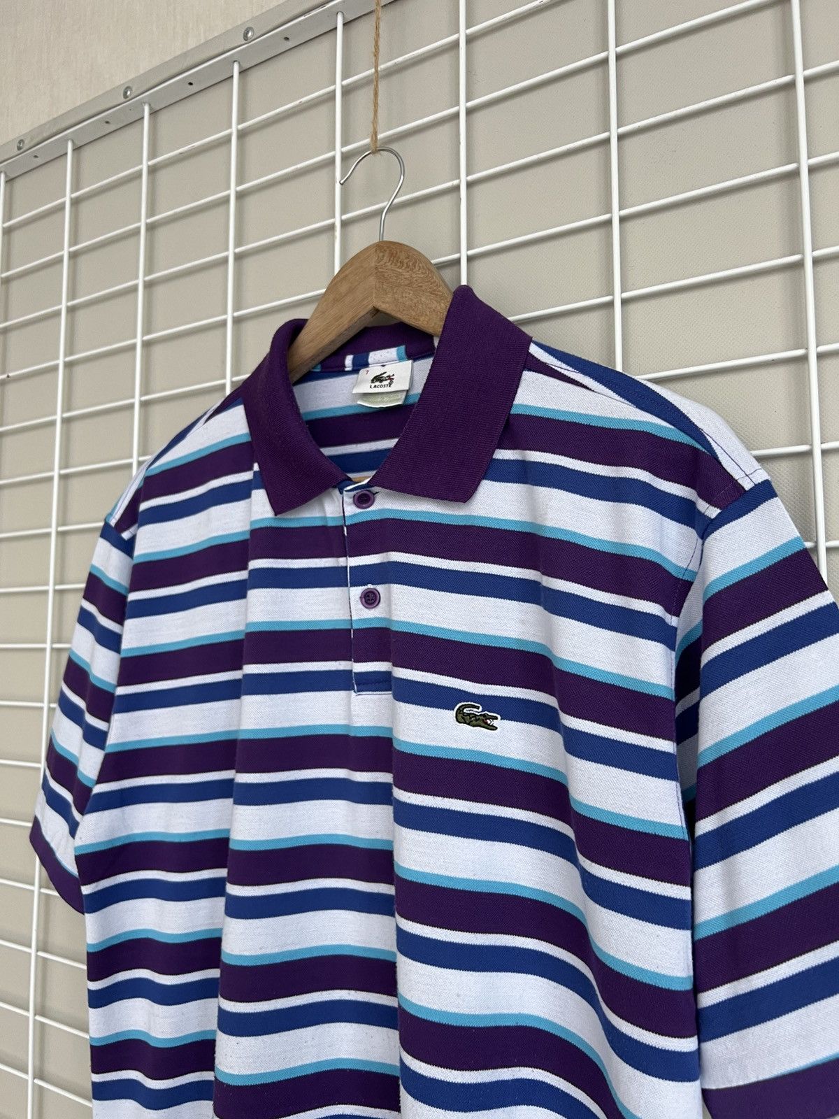 Lacoste Lacoste Striped Polo Shirt Mens Size 7 or L Vintage Cotton Size US L / EU 52-54 / 3 - 4 Thumbnail