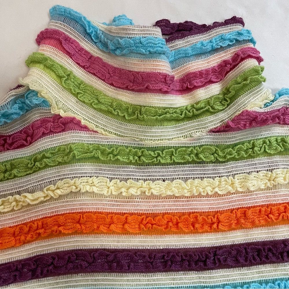 Other New Zano Basic Multicolor Stripes Ruffles High Neck Sweater Size M / US 6-8 / IT 42-44 - 9 Thumbnail
