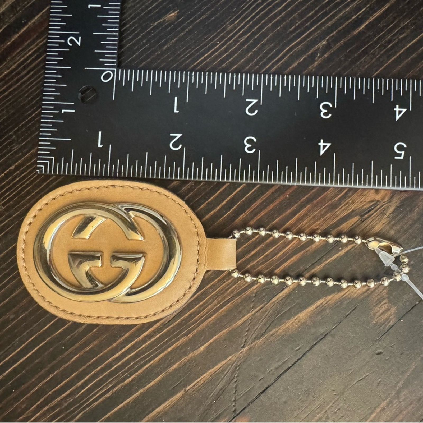 Gucci Gucci, gold logo,/tan leather, bag charm bag Size ONE SIZE - 5 Thumbnail