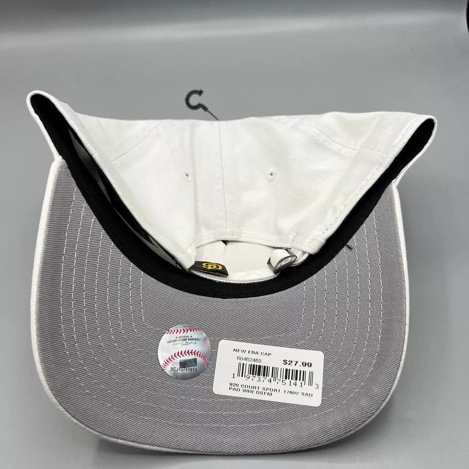 New Era San Diego Padres Hat Men White Strap Back Cap New Size ONE SIZE - 4 Thumbnail