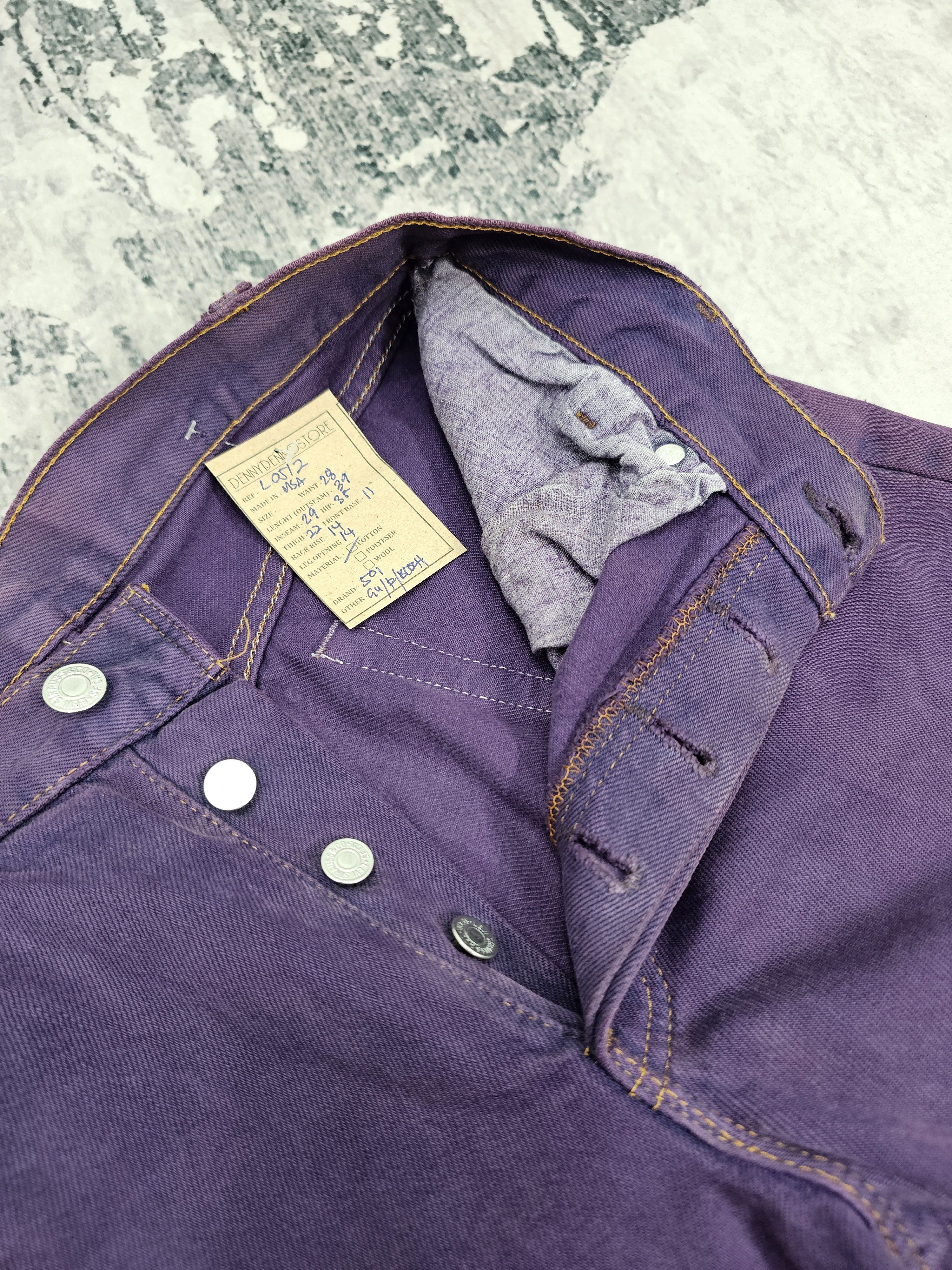 Levi's Vintage Clothing Vtg 90'S LEVIS 501 Purple Faded Jeans Made In USA L0512 Size US 28 / EU 44 - 9 Thumbnail