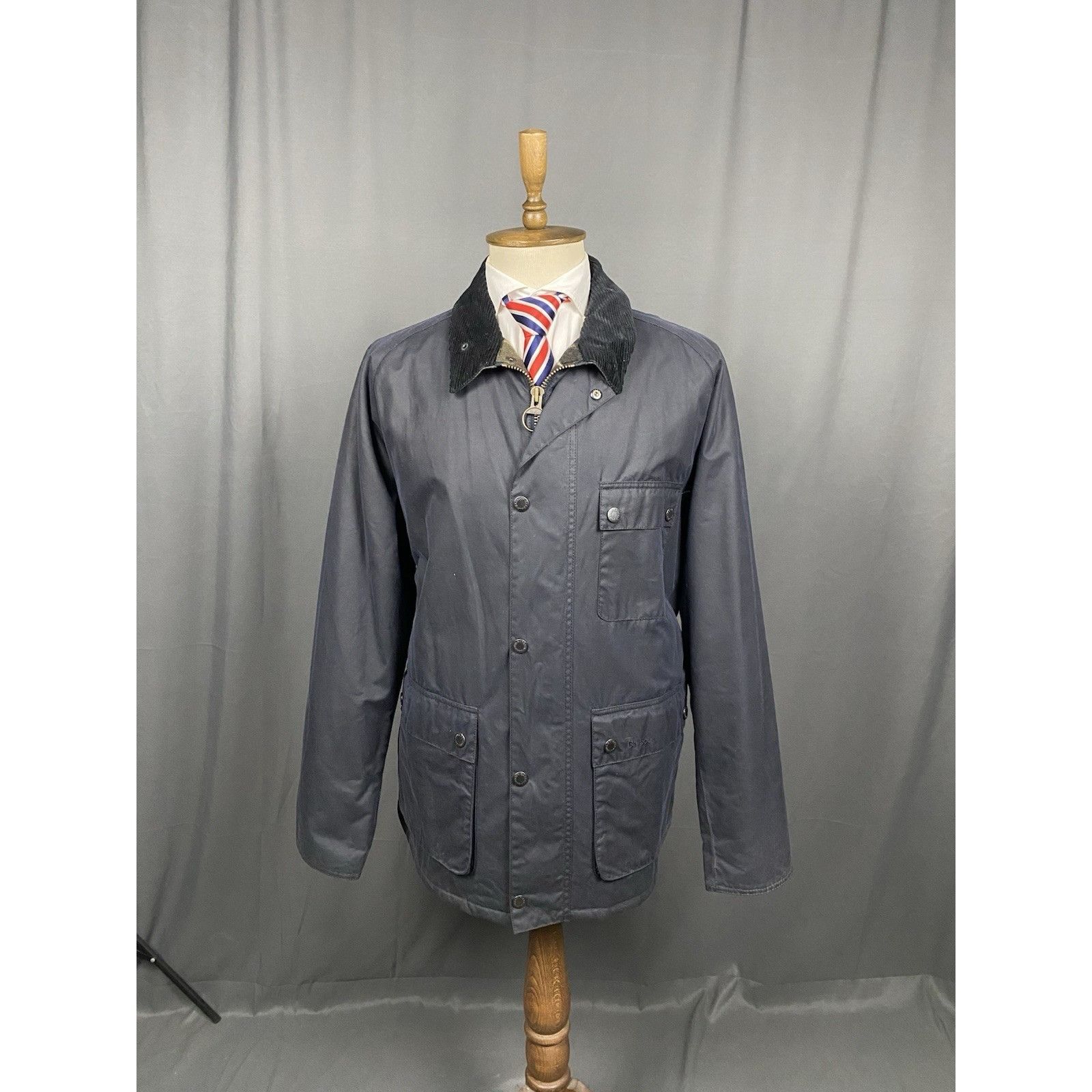 Barbour MINT! Barbour Rufford Men's Blue Waxed Insulated Motorcycle Size US XXL / EU 58 / 5 - 3 Thumbnail