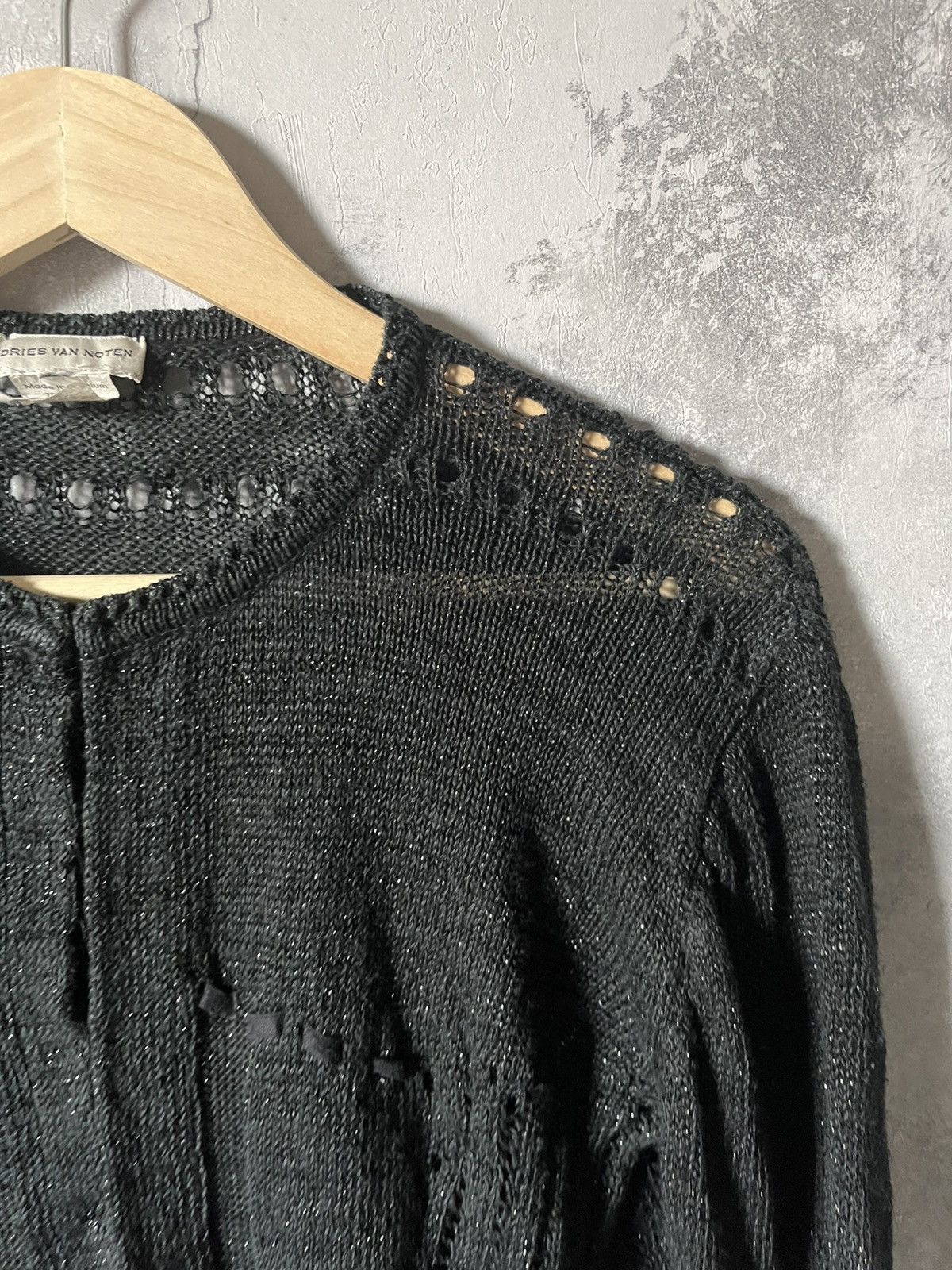 Dries Van Noten Dries Van Noten openwork sweater grey black Size S / US 4 / IT 40 - 6 Thumbnail