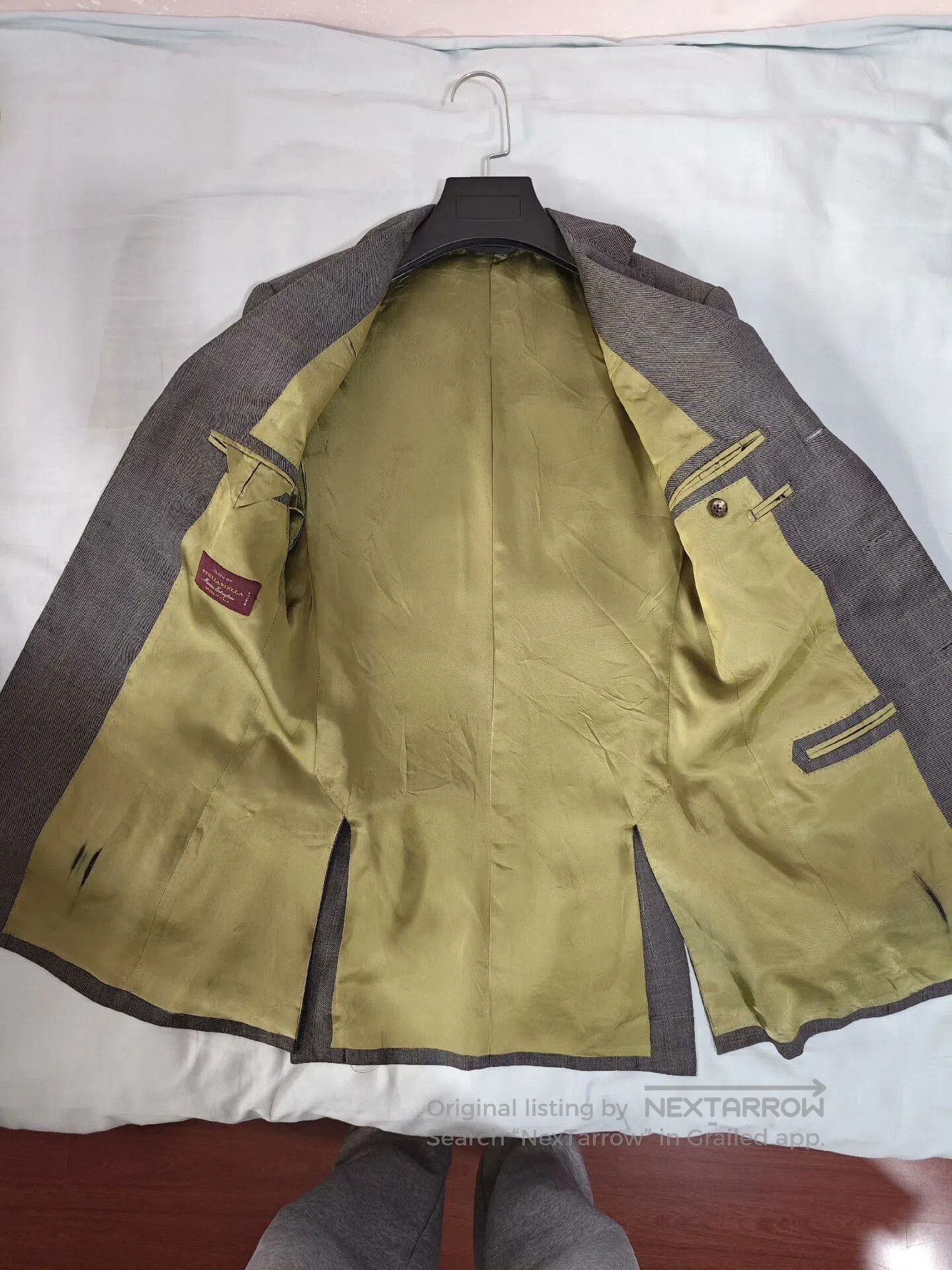 Boglioli Custom Gray Wool Blazer with Green Check. Size US S / EU 44-46 / 1 - 6 Thumbnail