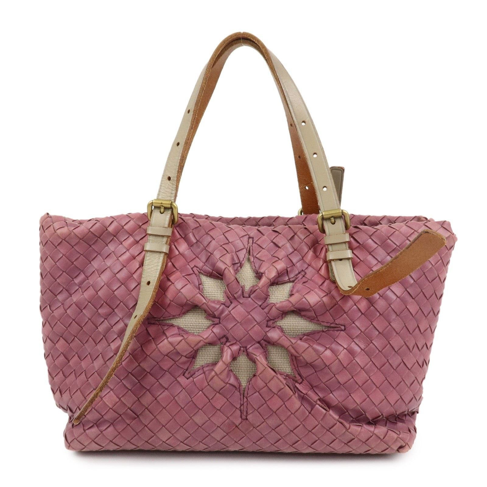 Bottega Veneta Bottega Veneta Intrecciato Lambskin Tote Pink Size ONE SIZE - 1 Thumbnail