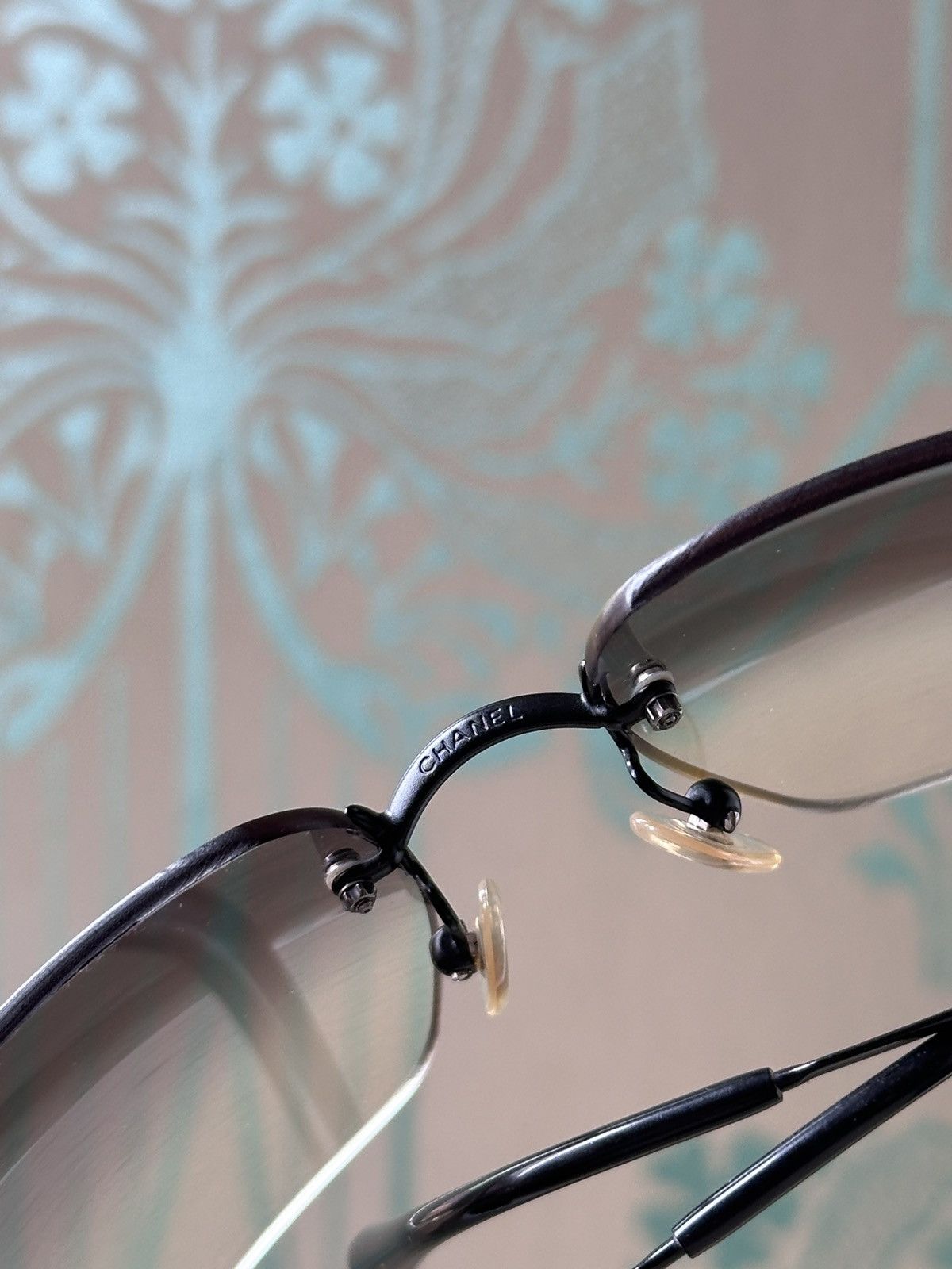 Chanel CHANEL Rhinestone Swarovski Black Tinted Sunglasses 4017-D Size ONE SIZE - 12 Thumbnail