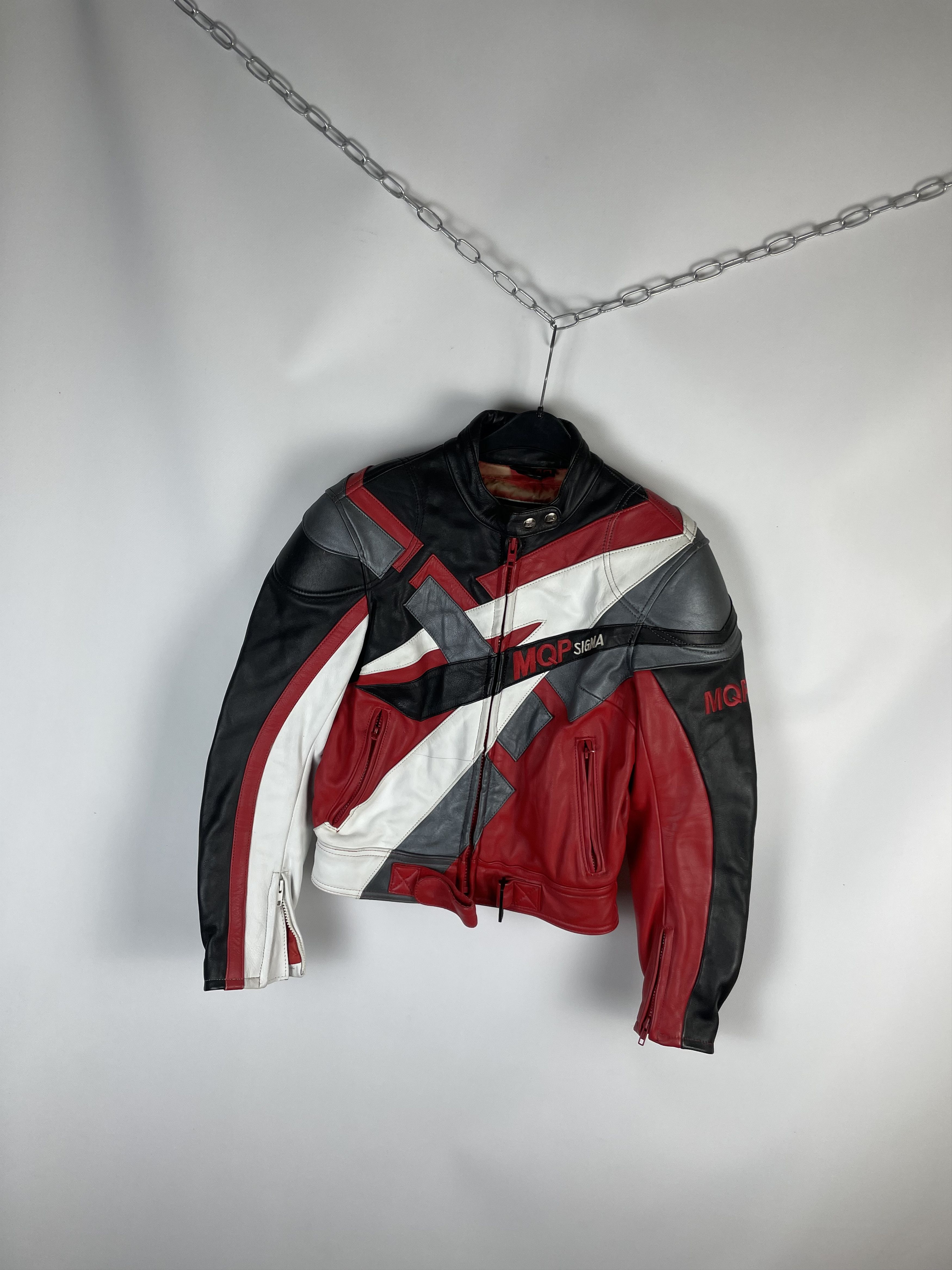 MQP Racing Moto Leather Jacket Vintage